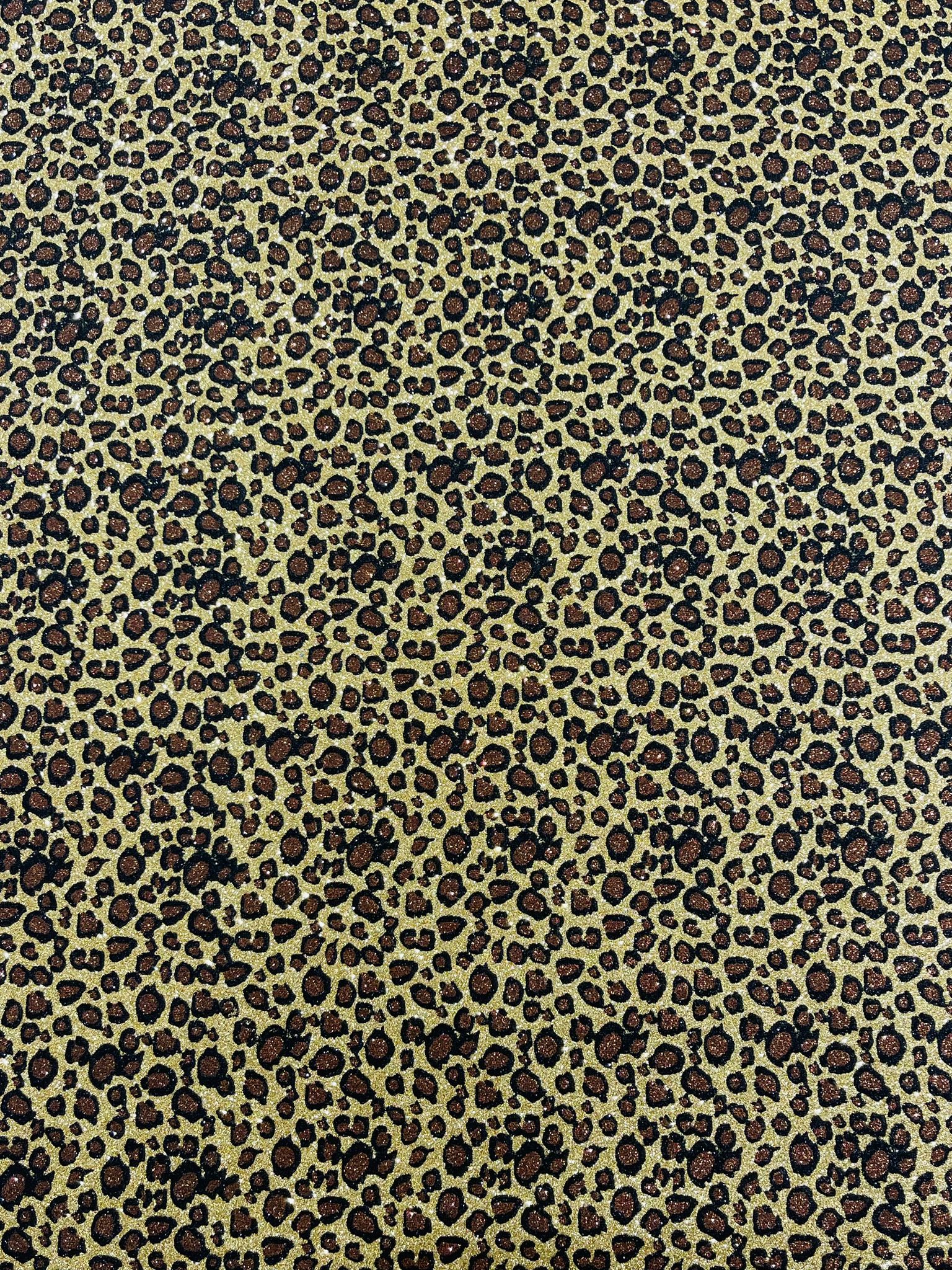 LEOPARD GLITTER CANVAS VINYL (by the yard) - New Creations Fabric & Foam Inc