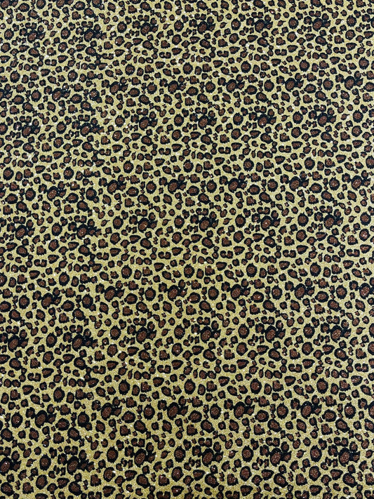 LEOPARD GLITTER CANVAS VINYL (by the yard) - New Creations Fabric & Foam Inc