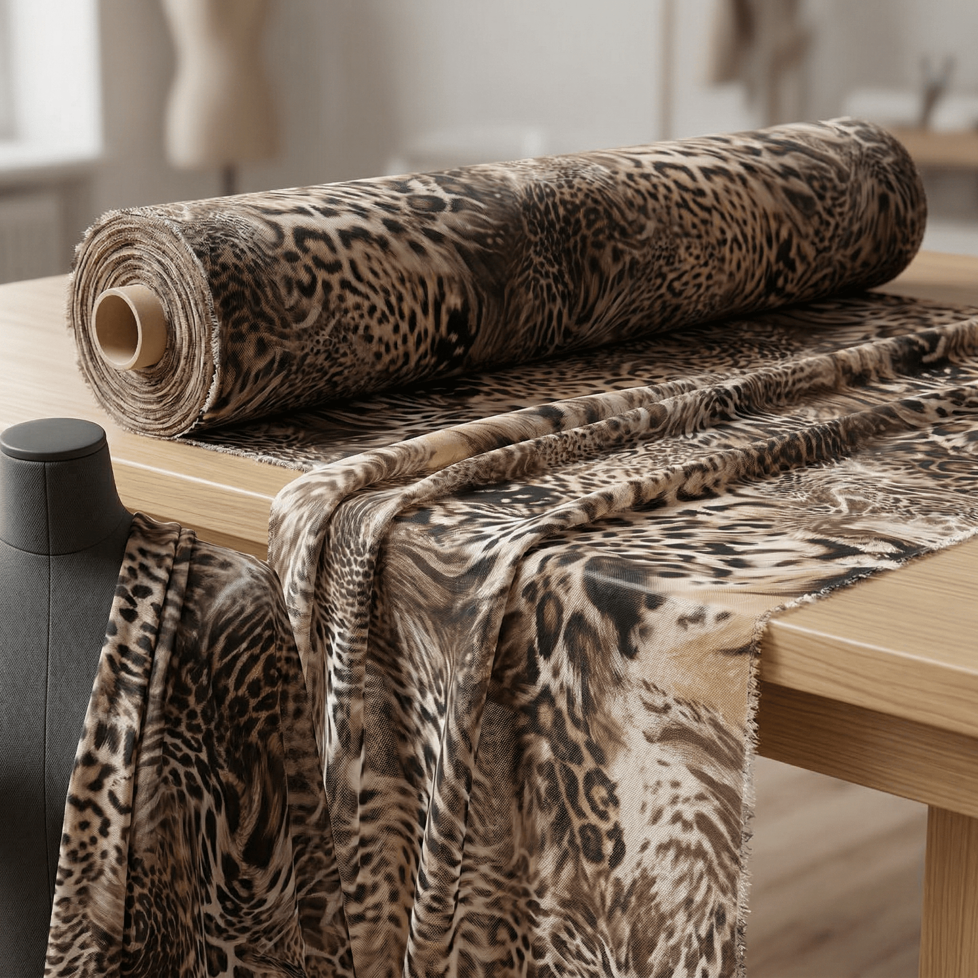 Leopard Print Stretch Power Mesh Fabric 58” Wide by the Yard – Sheer 4 Way Stretch Animal Print Mesh for Dancewear, Lingerie, Dresses & Costumes - New Creations Fabric & Foam Inc