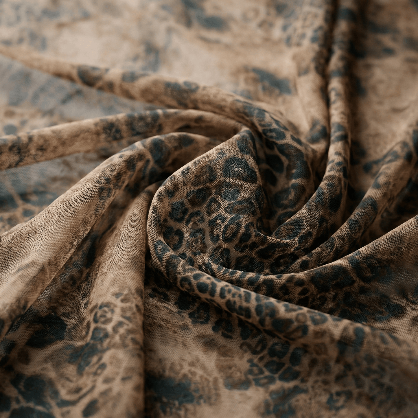 Leopard Print Stretch Power Mesh Fabric 58” Wide by the Yard – Sheer 4 Way Stretch Animal Print Mesh for Dancewear, Lingerie, Dresses & Costumes - New Creations Fabric & Foam Inc