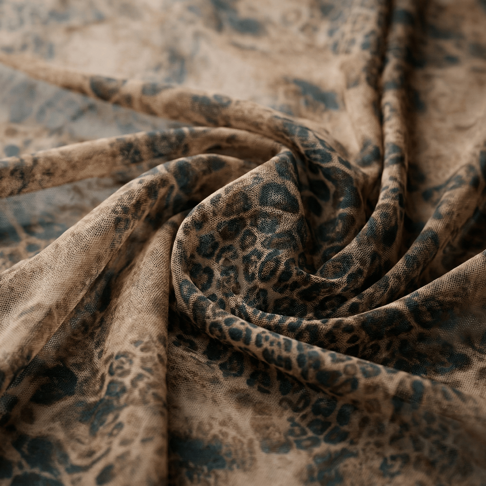 Leopard Print Stretch Power Mesh Fabric 58” Wide by the Yard – Sheer 4 Way Stretch Animal Print Mesh for Dancewear, Lingerie, Dresses & Costumes - New Creations Fabric & Foam Inc