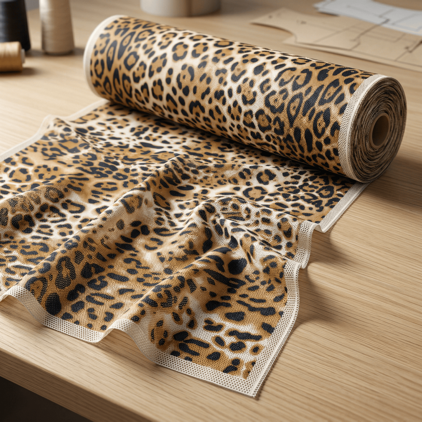 Leopard Print Stretch Power Mesh Fabric 58” Wide by the Yard – Sheer 4 Way Stretch Animal Print Mesh for Dancewear, Lingerie, Dresses & Costumes - New Creations Fabric & Foam Inc