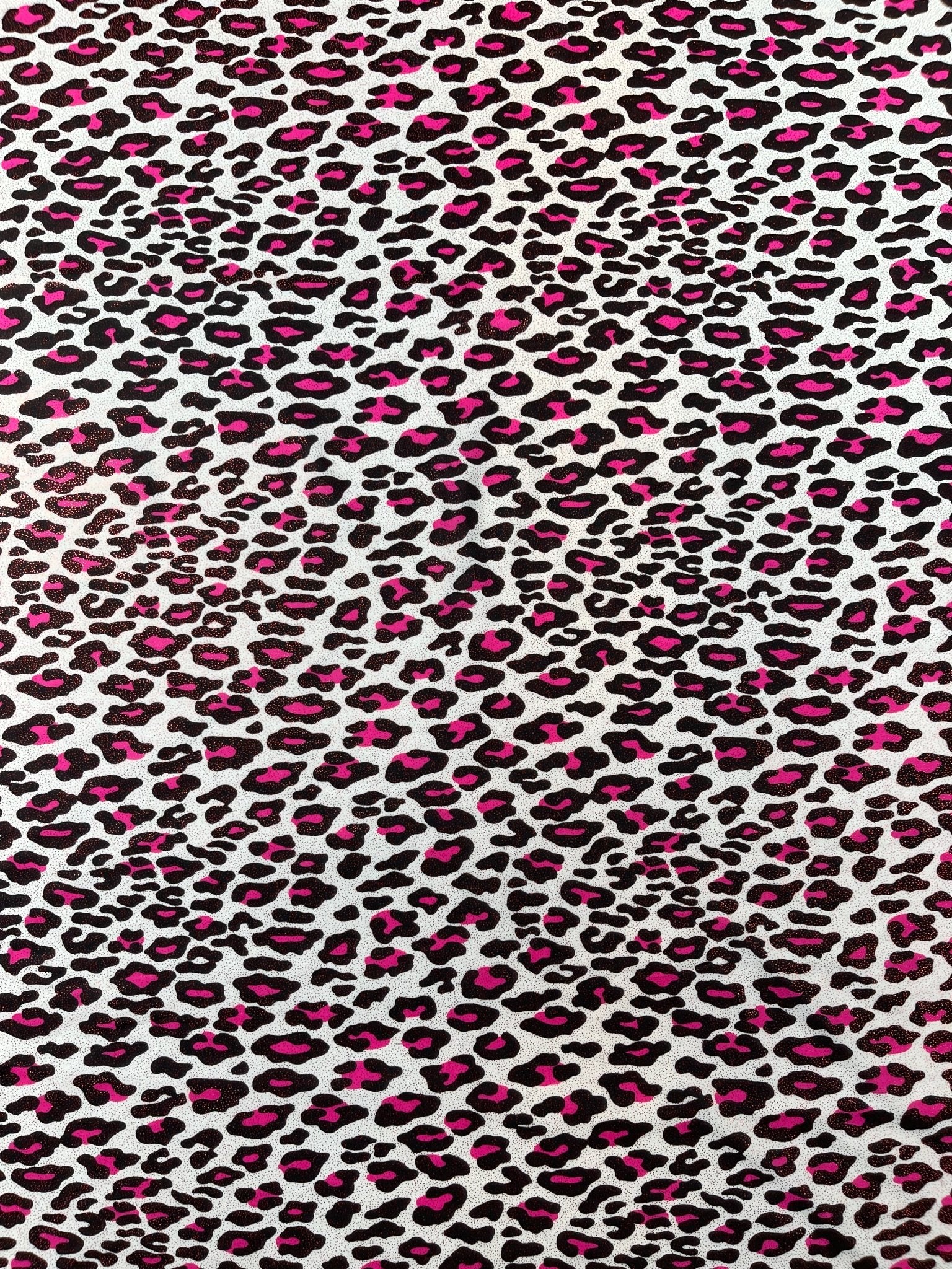 Leopard print with foil stretch spandex fabric | New Creation Fabric & Foam - New Creations Fabric & Foam Inc