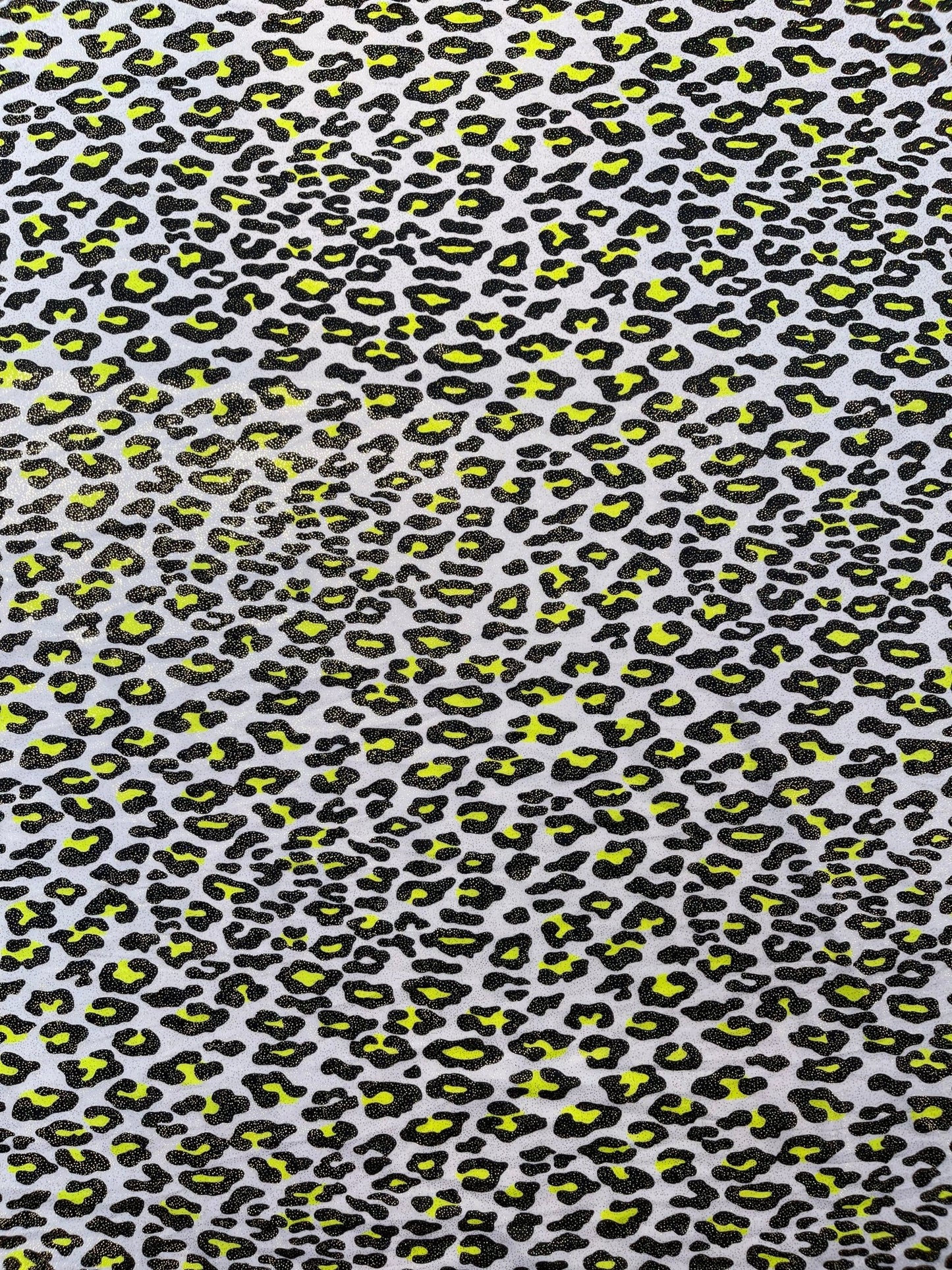 Leopard print with foil stretch spandex fabric | New Creation Fabric & Foam - New Creations Fabric & Foam Inc