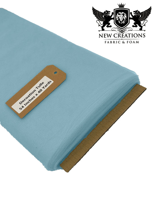 Light Blue Tutu Fabric Bolt Bridal Party Wedding Decoration, Wholesale Tulle, Party, Tulle Net. - New Creations Fabric & Foam Inc