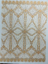 Luxury Bridal Fabric with Geometric Beading on a mesh 54” Wide| New Creations Fabric & Foam Inc. - New Creations Fabric & Foam Inc