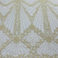 Luxury Bridal Fabric with Geometric Beading on a mesh 54” Wide| New Creations Fabric & Foam Inc. - New Creations Fabric & Foam Inc