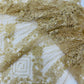 Luxury Bridal Fabric with Geometric Beading on a mesh 54” Wide| New Creations Fabric & Foam Inc. - New Creations Fabric & Foam Inc