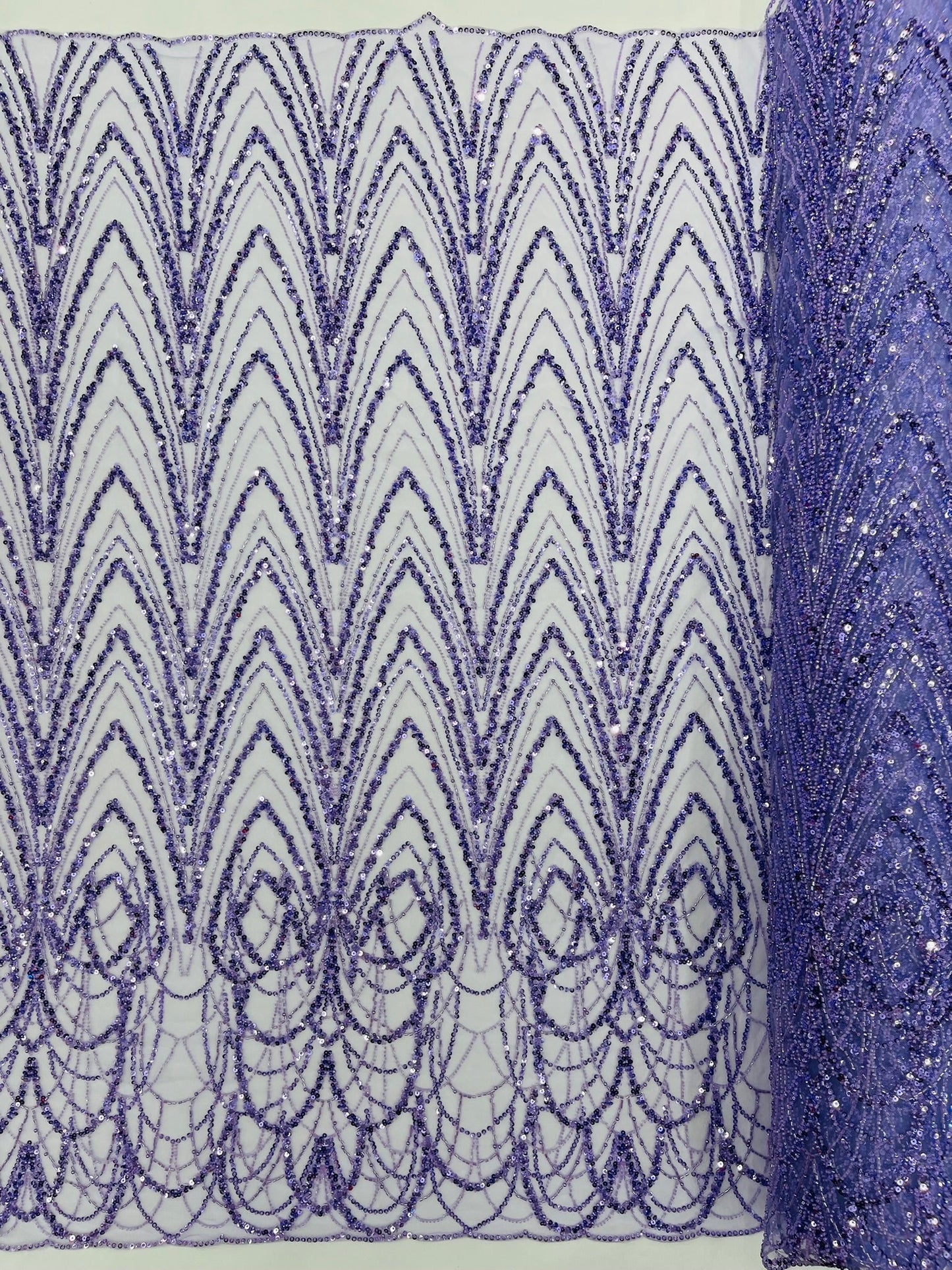 Luxury Chain Geometric Beaded Lace 54” Wide| New Creations Fabric & Foam Inc. - New Creations Fabric & Foam Inc