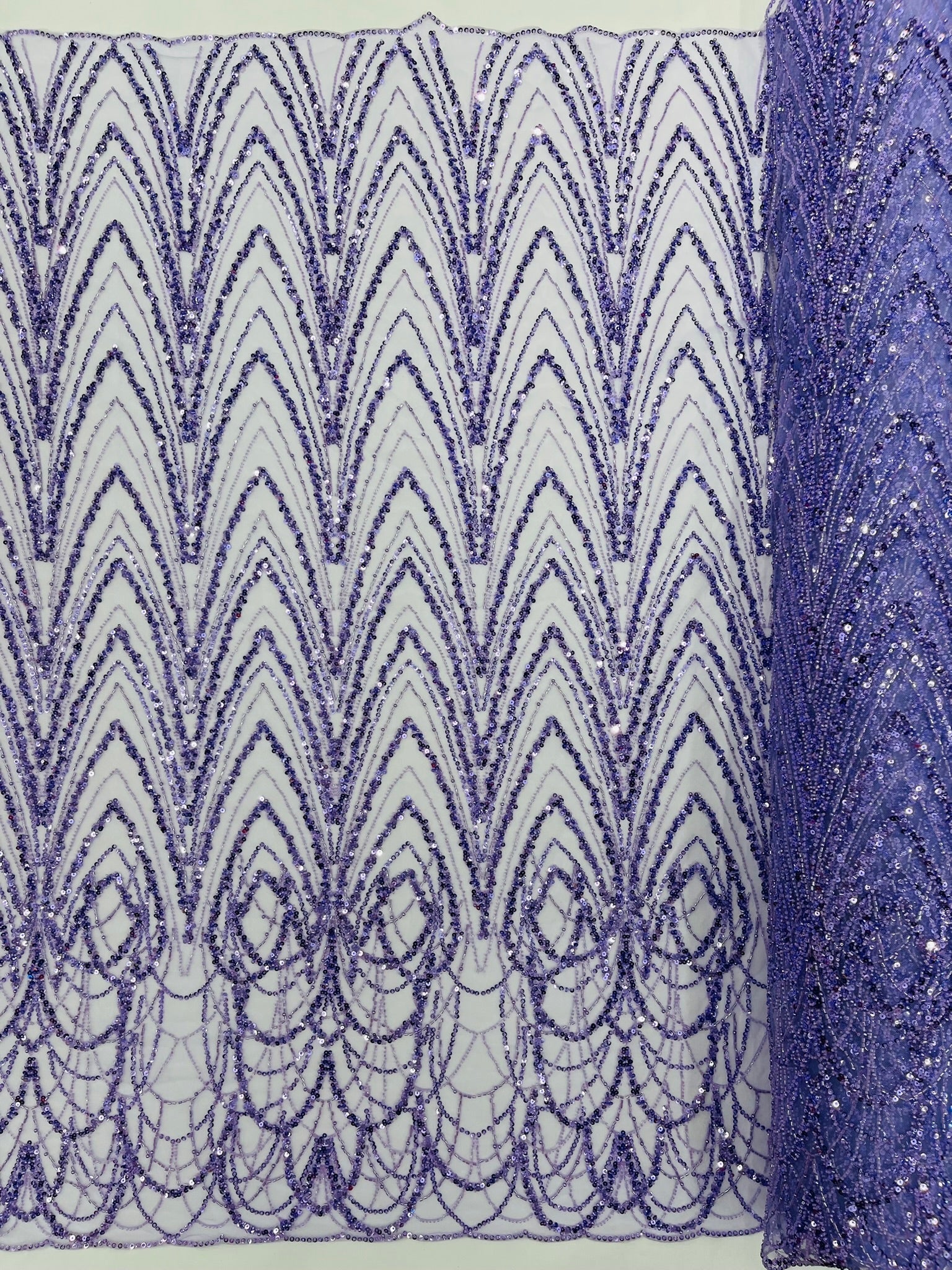 Luxury Chain Geometric Beaded Lace 54” Wide| New Creations Fabric & Foam Inc. - New Creations Fabric & Foam Inc