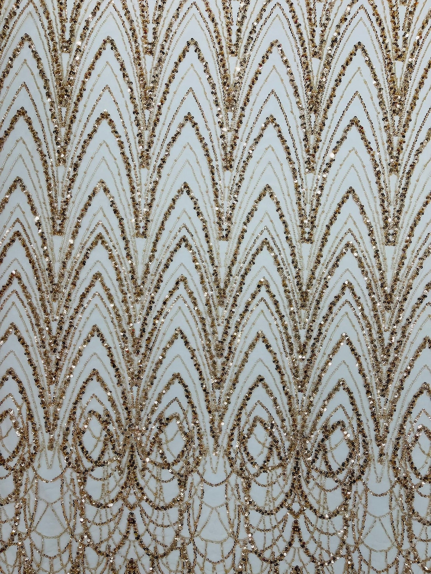 Luxury Chain Geometric Beaded Lace 54” Wide| New Creations Fabric & Foam Inc. - New Creations Fabric & Foam Inc