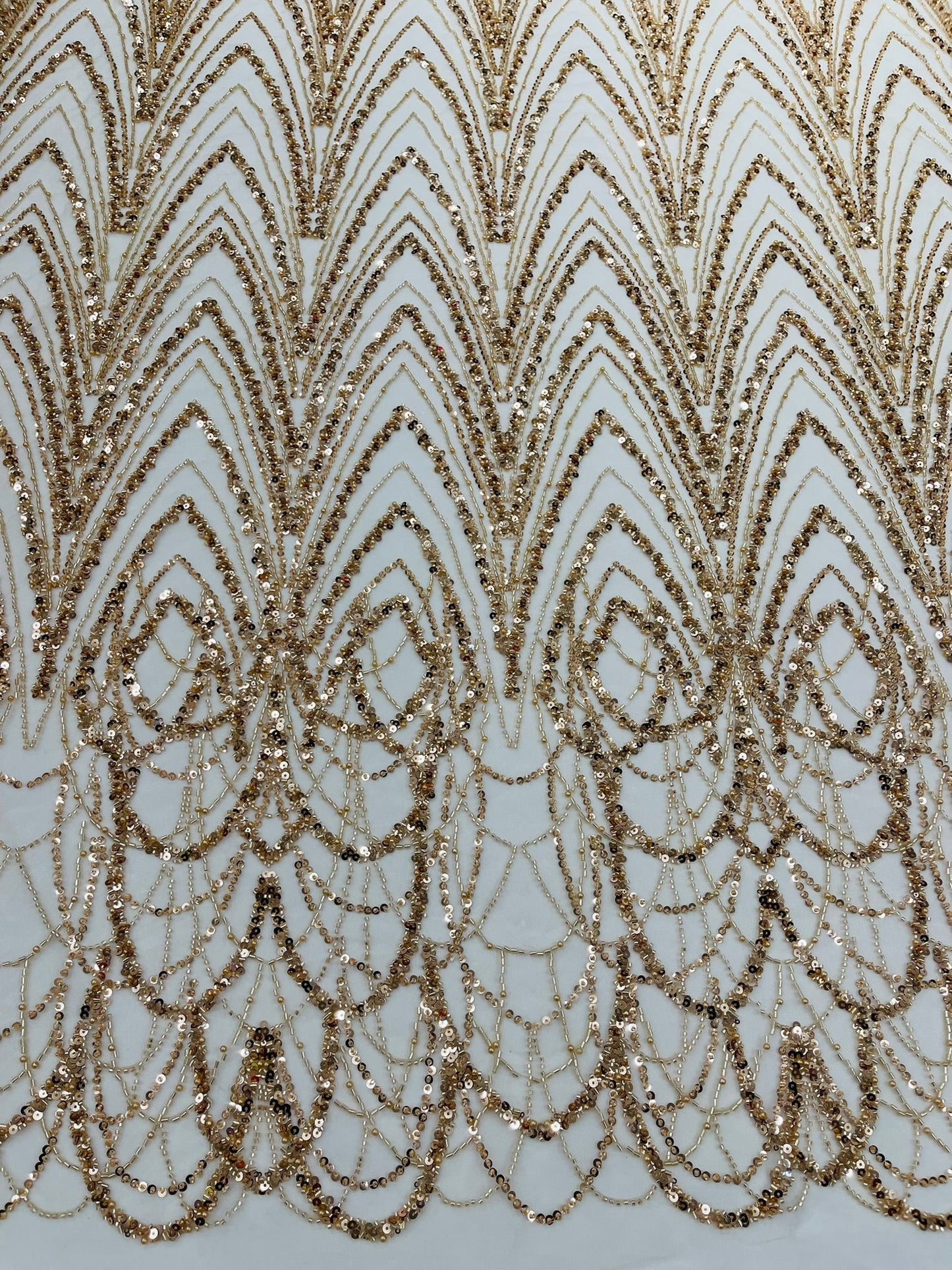 Luxury Chain Geometric Beaded Lace 54” Wide| New Creations Fabric & Foam Inc. - New Creations Fabric & Foam Inc