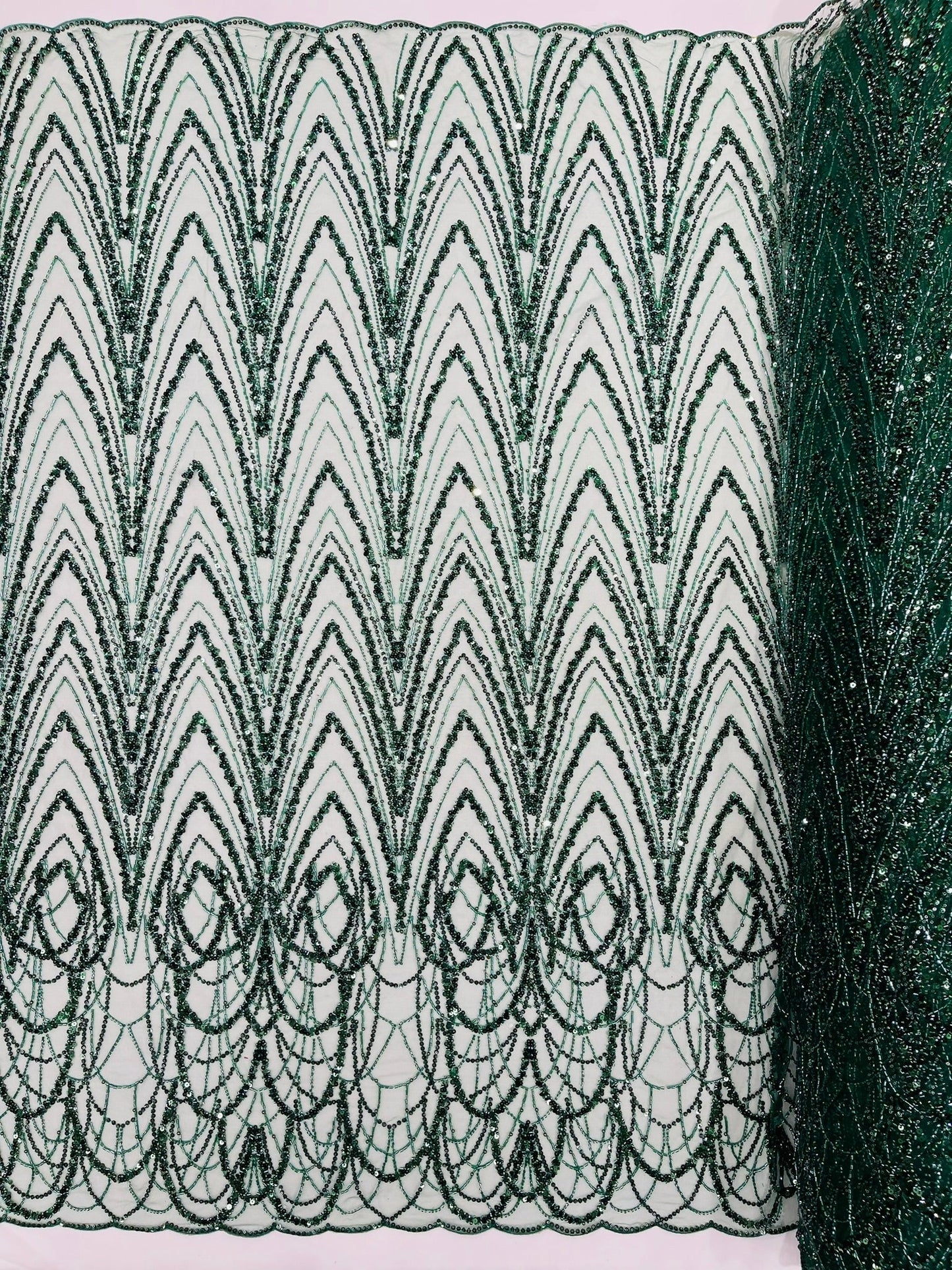 Luxury Chain Geometric Beaded Lace 54” Wide| New Creations Fabric & Foam Inc. - New Creations Fabric & Foam Inc