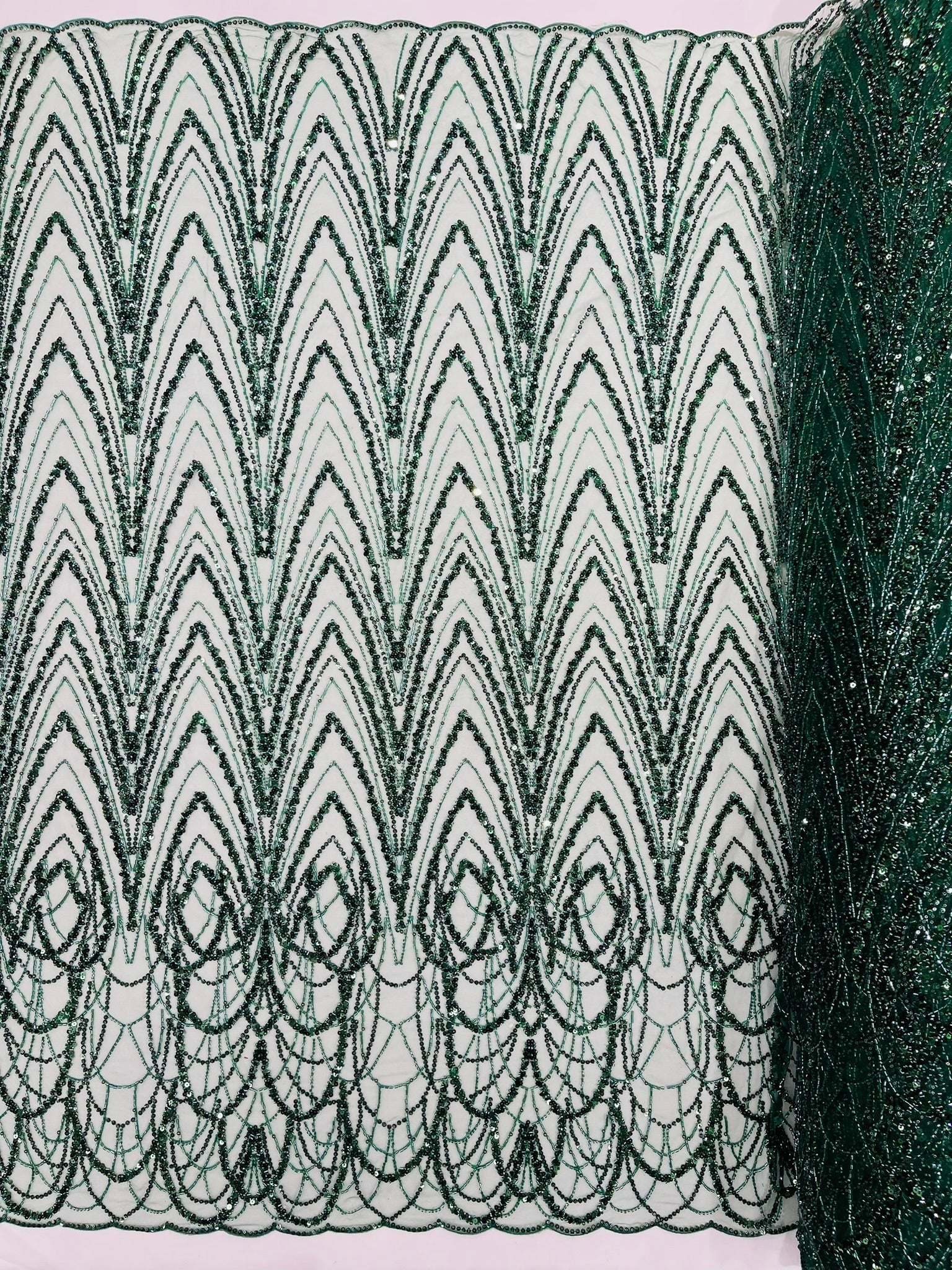 Luxury Chain Geometric Beaded Lace 54” Wide| New Creations Fabric & Foam Inc. - New Creations Fabric & Foam Inc