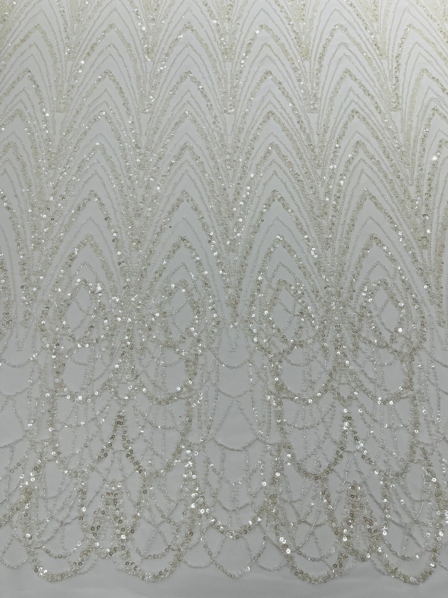 Luxury Chain Geometric Beaded Lace 54” Wide| New Creations Fabric & Foam Inc. - New Creations Fabric & Foam Inc