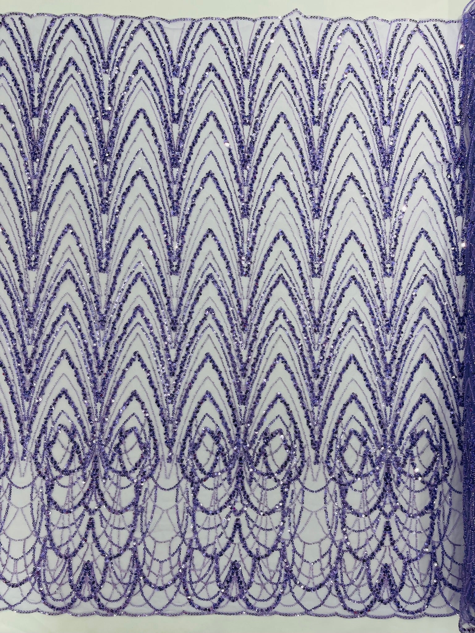 Luxury Chain Geometric Beaded Lace 54” Wide| New Creations Fabric & Foam Inc. - New Creations Fabric & Foam Inc