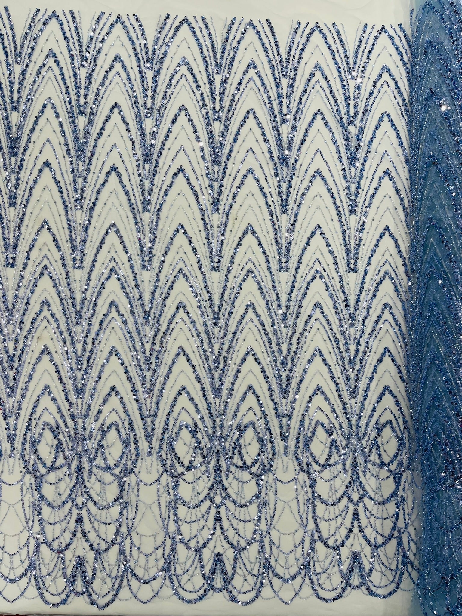 Luxury Chain Geometric Beaded Lace 54” Wide| New Creations Fabric & Foam Inc. - New Creations Fabric & Foam Inc