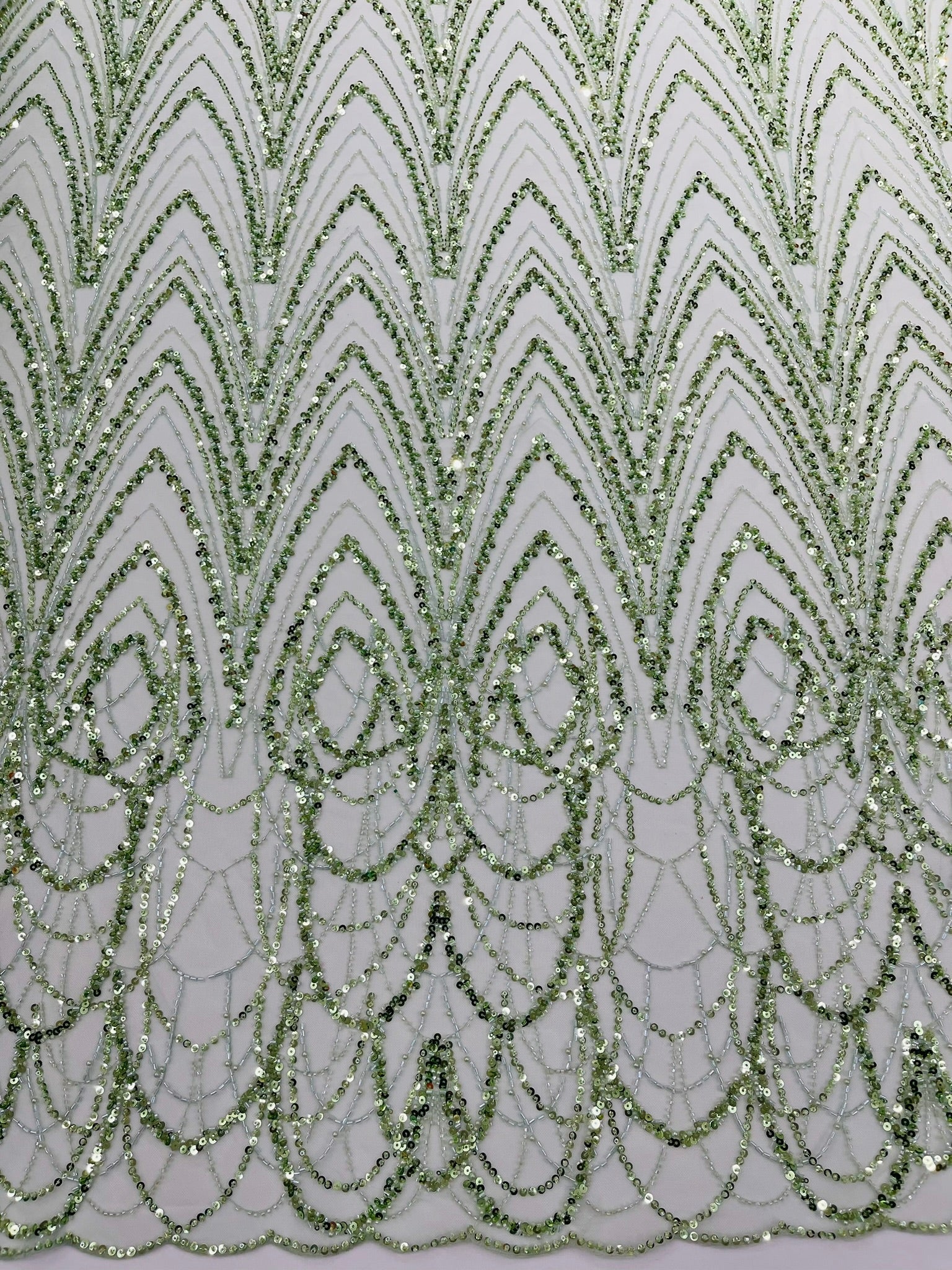 Luxury Chain Geometric Beaded Lace 54” Wide| New Creations Fabric & Foam Inc. - New Creations Fabric & Foam Inc