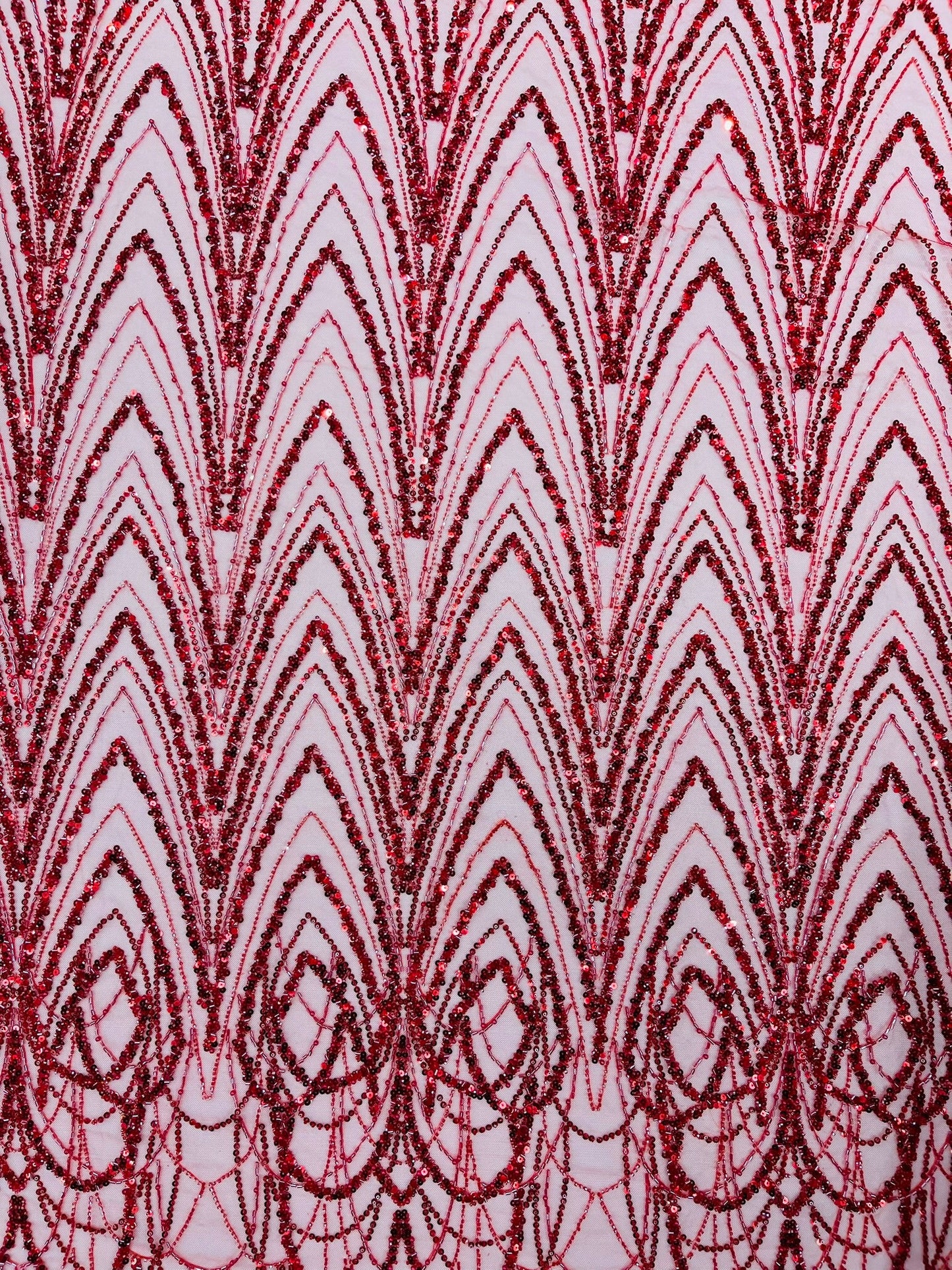 Luxury Chain Geometric Beaded Lace 54” Wide| New Creations Fabric & Foam Inc. - New Creations Fabric & Foam Inc