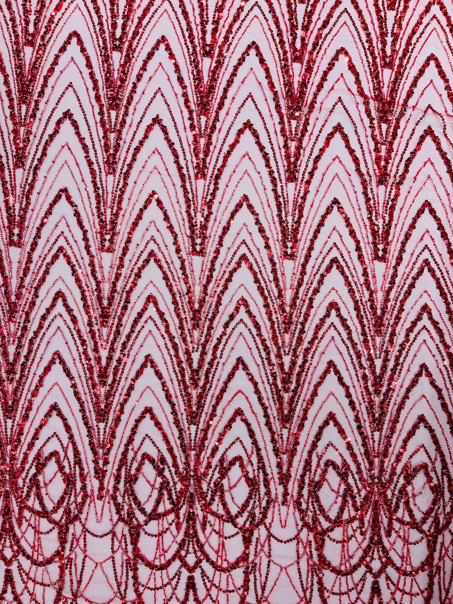 Luxury Chain Geometric Beaded Lace 54” Wide| New Creations Fabric & Foam Inc. - New Creations Fabric & Foam Inc