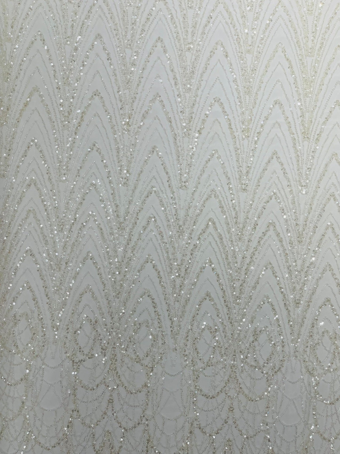 Luxury Chain Geometric Beaded Lace 54” Wide| New Creations Fabric & Foam Inc. - New Creations Fabric & Foam Inc