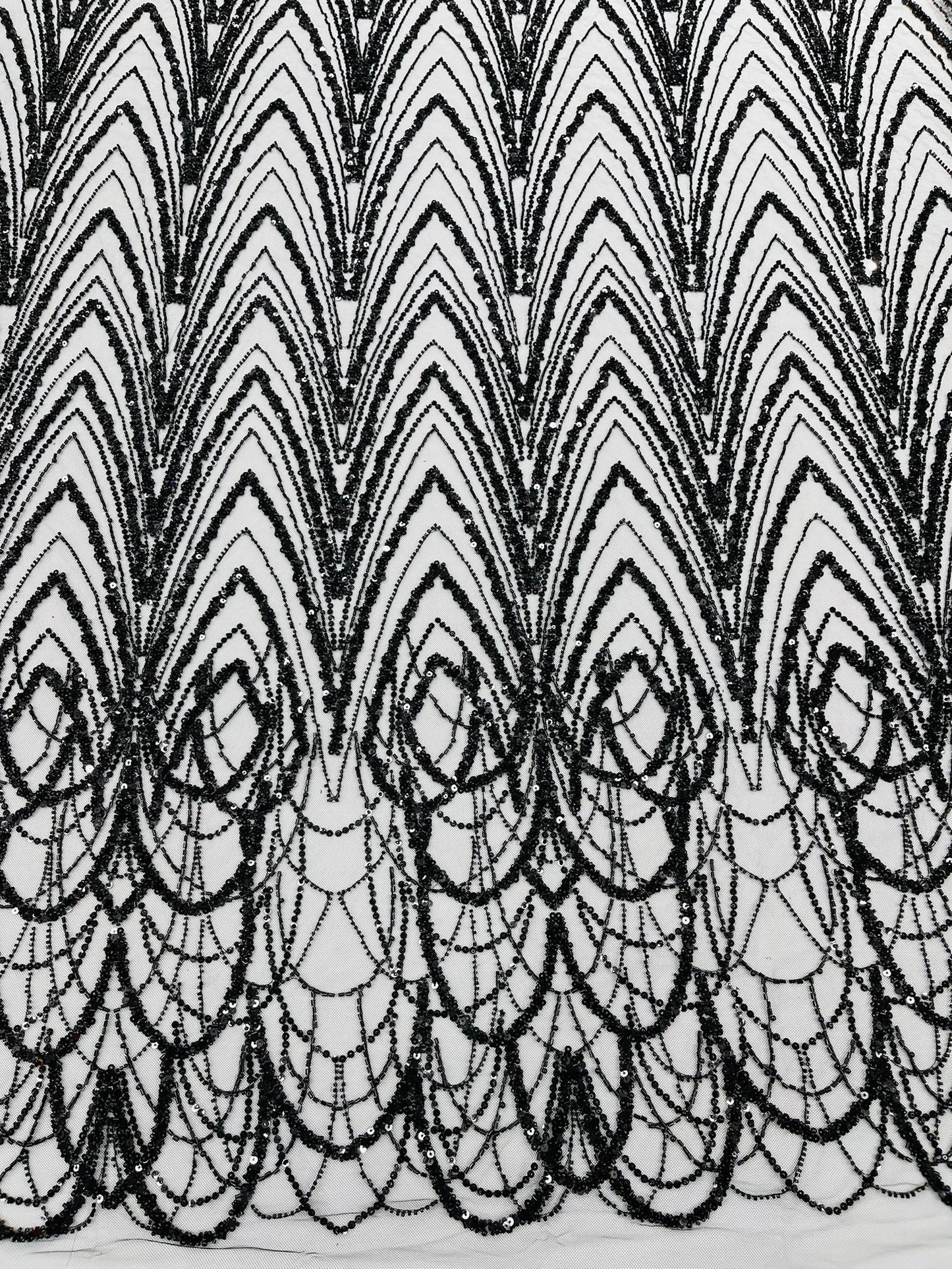 Luxury Chain Geometric Beaded Lace 54” Wide| New Creations Fabric & Foam Inc. - New Creations Fabric & Foam Inc