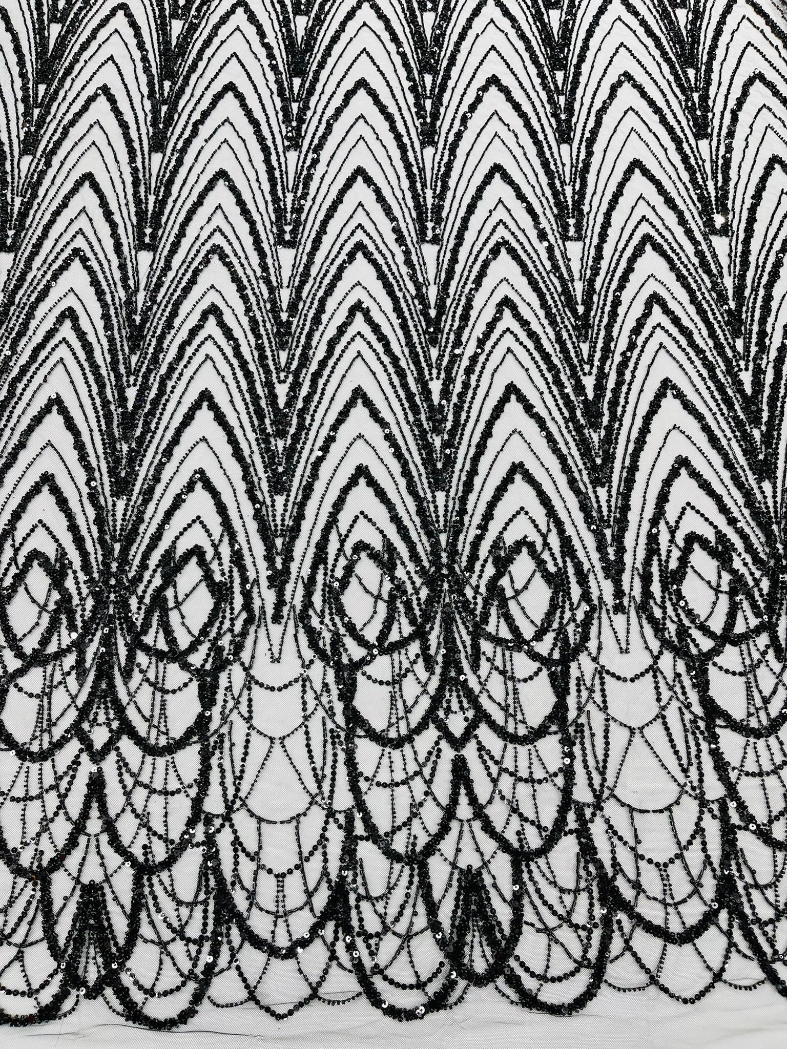 Luxury Chain Geometric Beaded Lace 54” Wide| New Creations Fabric & Foam Inc. - New Creations Fabric & Foam Inc