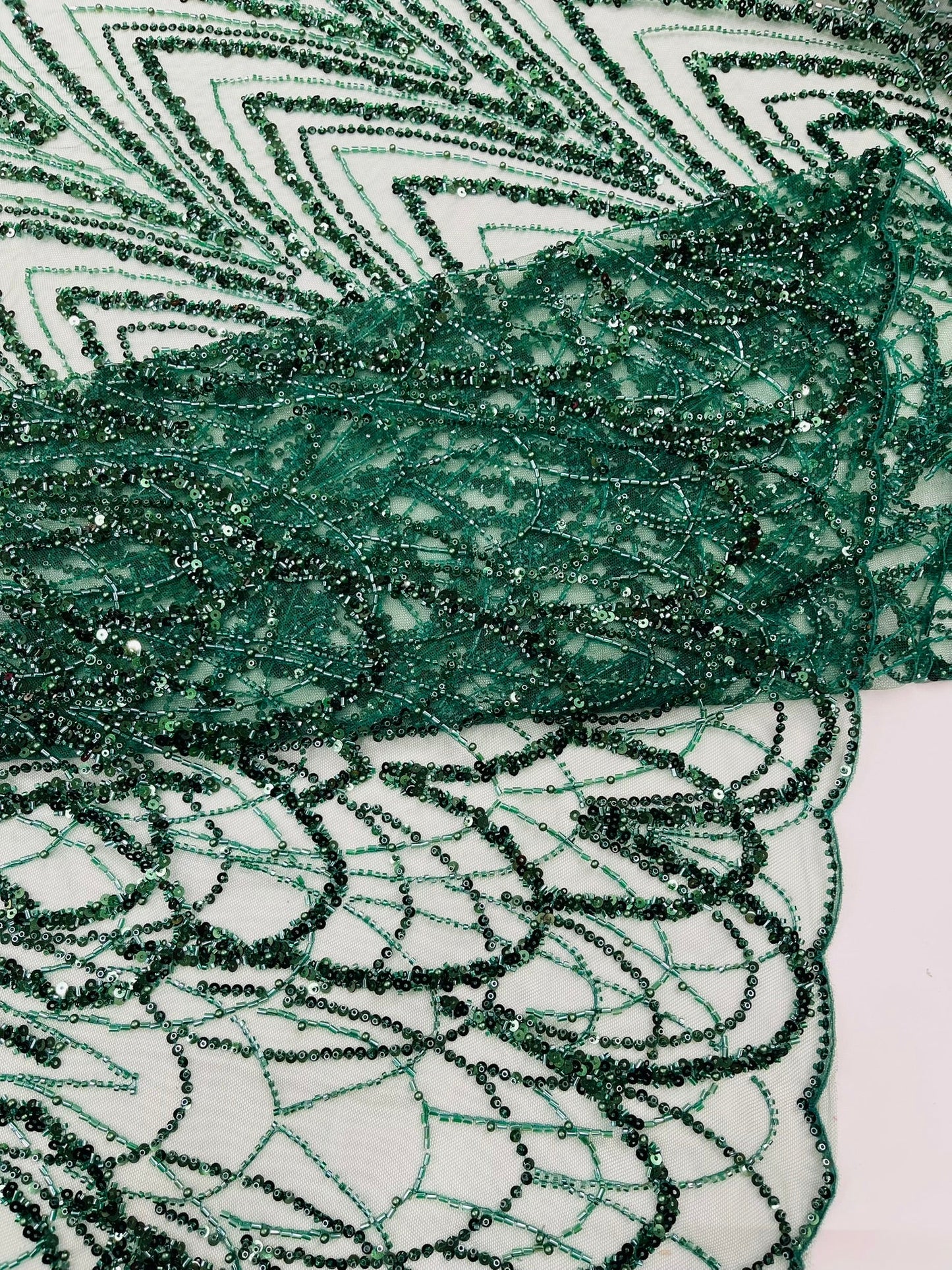 Luxury Chain Geometric Beaded Lace 54” Wide| New Creations Fabric & Foam Inc. - New Creations Fabric & Foam Inc