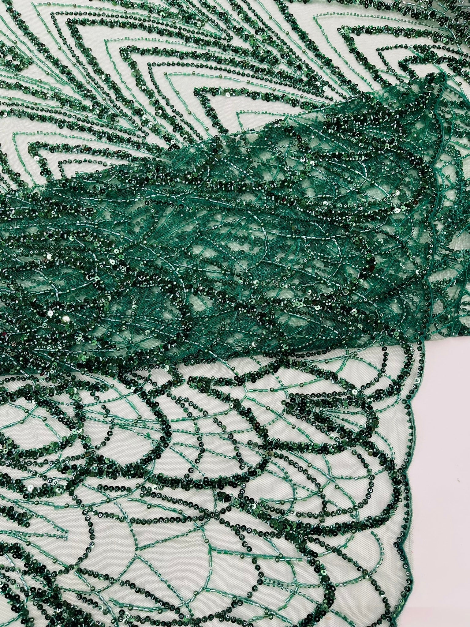 Luxury Chain Geometric Beaded Lace 54” Wide| New Creations Fabric & Foam Inc. - New Creations Fabric & Foam Inc