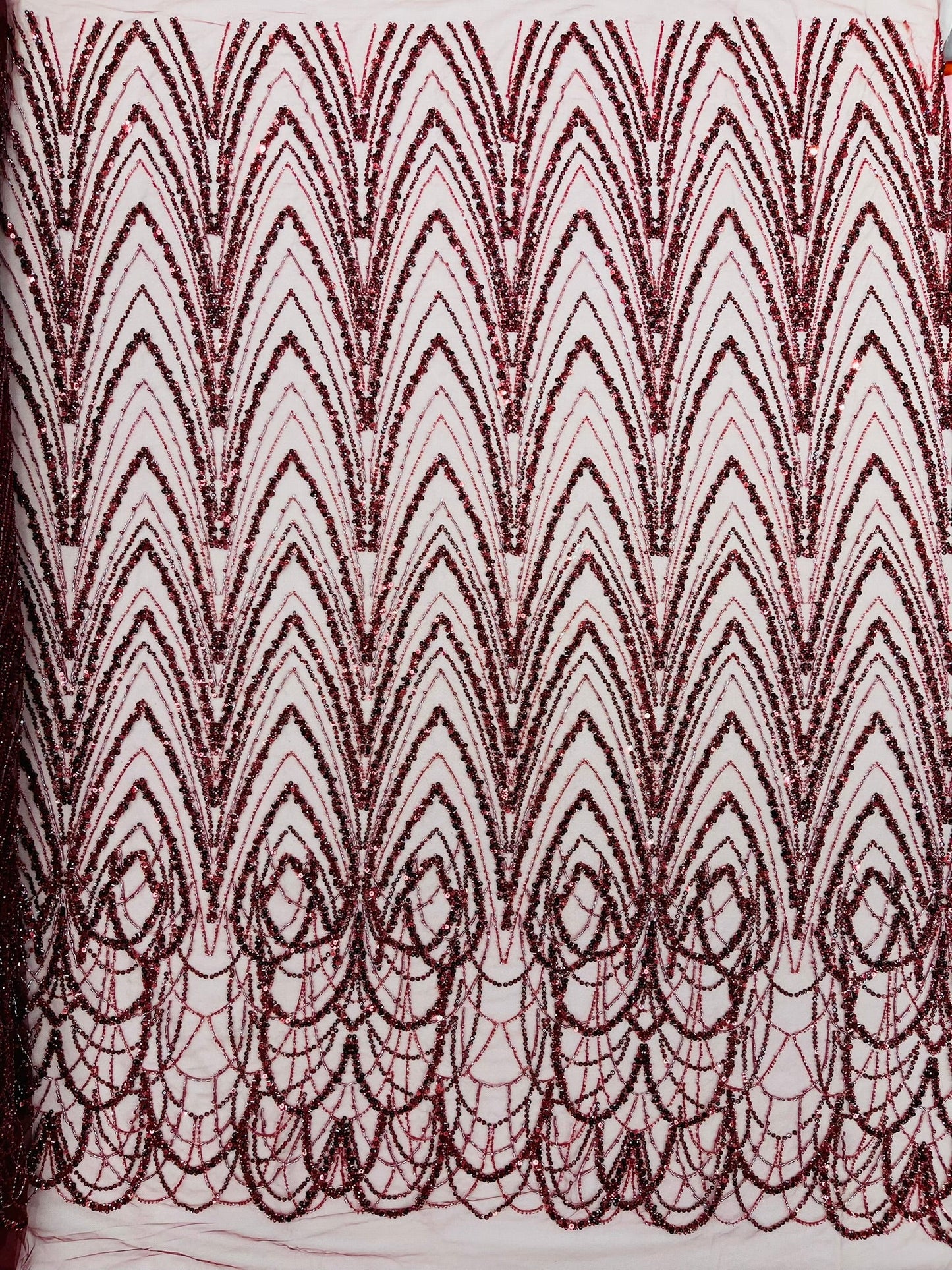 Luxury Chain Geometric Beaded Lace 54” Wide| New Creations Fabric & Foam Inc. - New Creations Fabric & Foam Inc