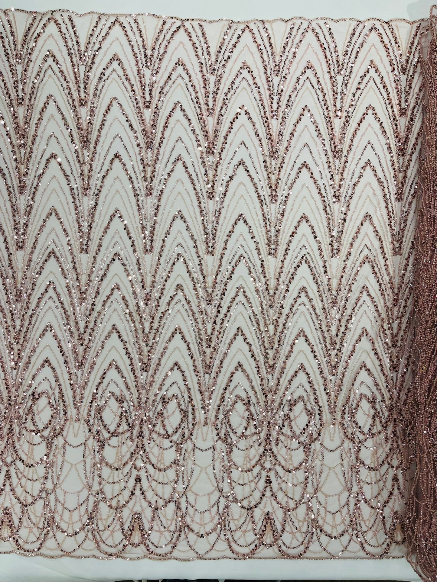 Luxury Chain Geometric Beaded Lace 54” Wide| New Creations Fabric & Foam Inc. - New Creations Fabric & Foam Inc