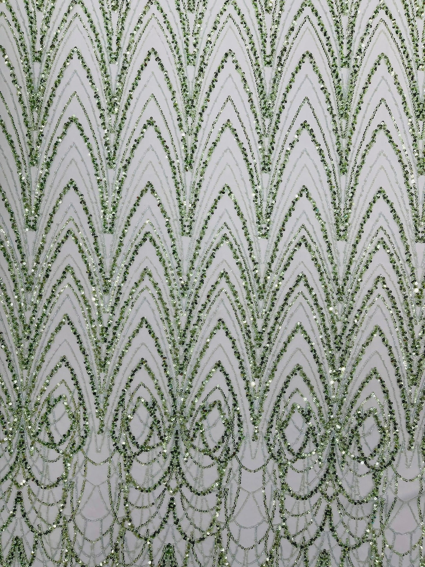 Luxury Chain Geometric Beaded Lace 54” Wide| New Creations Fabric & Foam Inc. - New Creations Fabric & Foam Inc