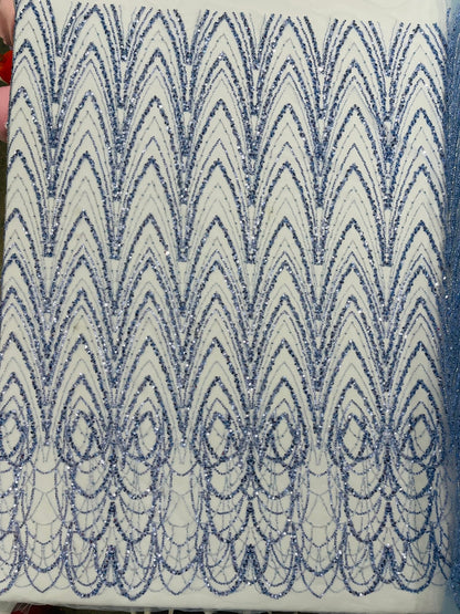 Luxury Chain Geometric Beaded Lace 54” Wide| New Creations Fabric & Foam Inc. - New Creations Fabric & Foam Inc