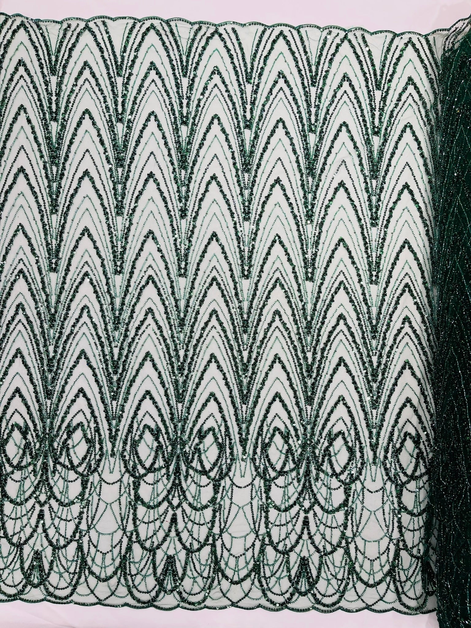 Luxury Chain Geometric Beaded Lace 54” Wide| New Creations Fabric & Foam Inc. - New Creations Fabric & Foam Inc