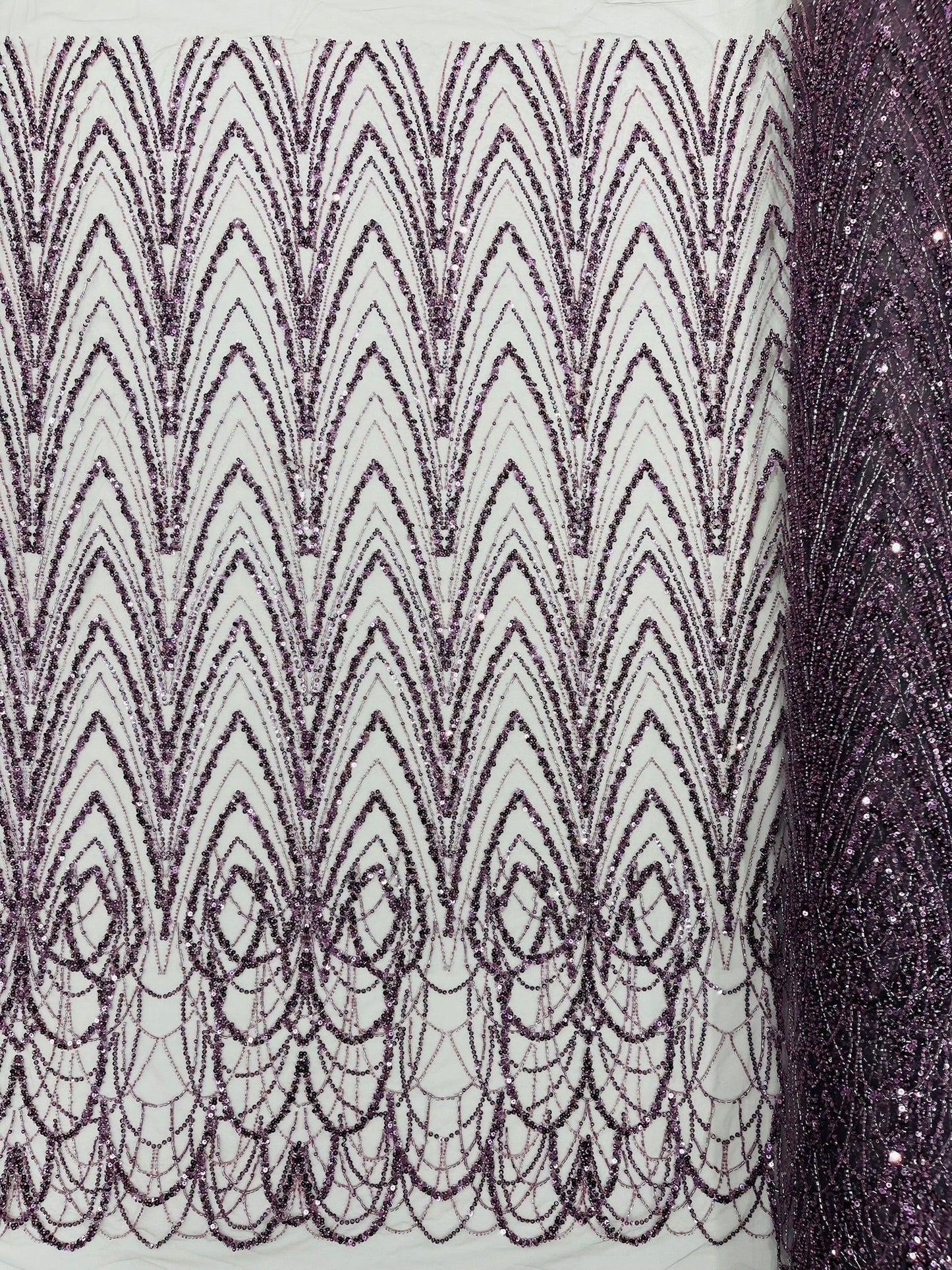 Luxury Chain Geometric Beaded Lace 54” Wide| New Creations Fabric & Foam Inc. - New Creations Fabric & Foam Inc