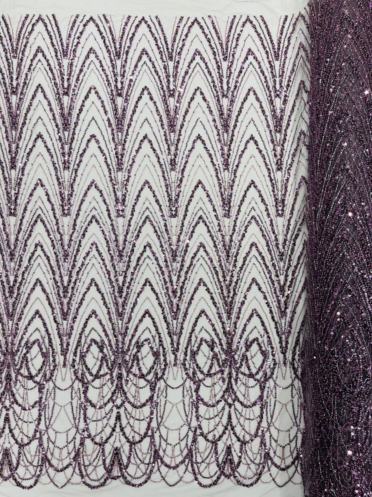 Luxury Chain Geometric Beaded Lace 54” Wide| New Creations Fabric & Foam Inc. - New Creations Fabric & Foam Inc