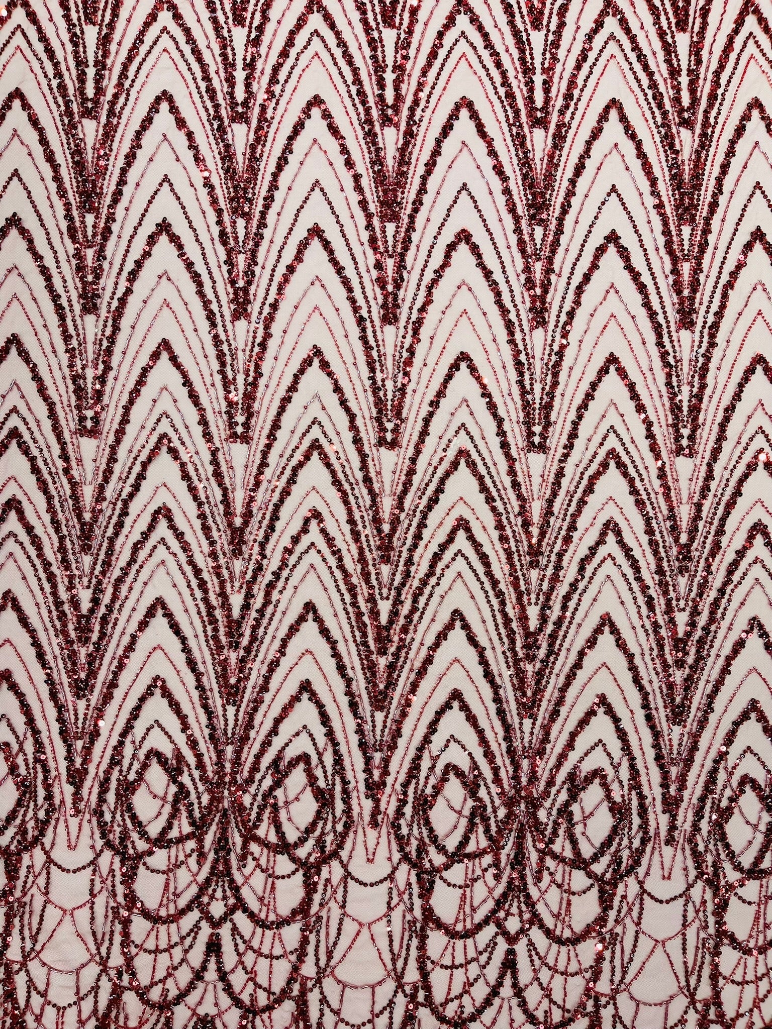 Luxury Chain Geometric Beaded Lace 54” Wide| New Creations Fabric & Foam Inc. - New Creations Fabric & Foam Inc