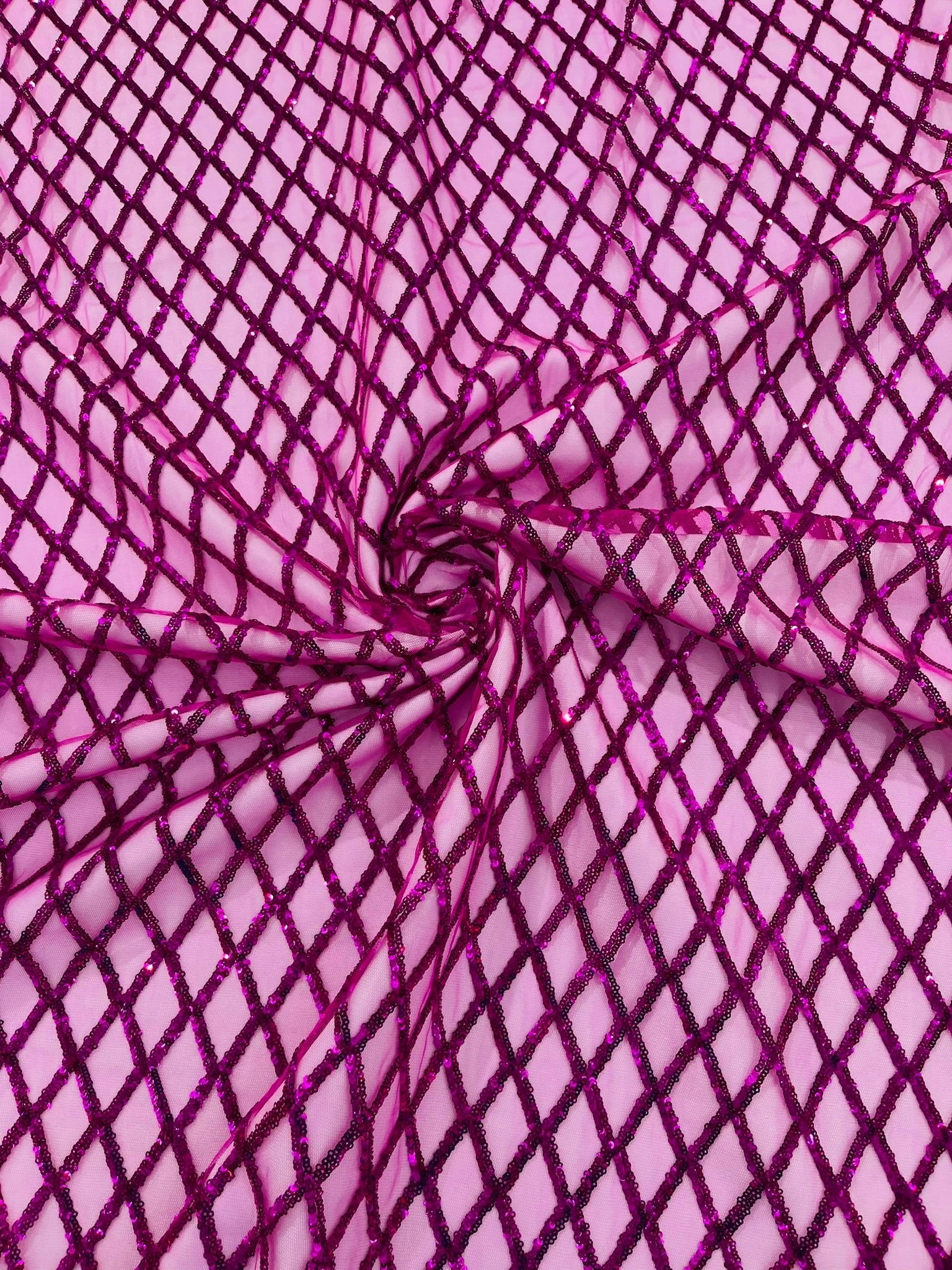 Luxury Diamond Design Mini Glitz Sequins On A Mesh 54” Wide| New Creations Fabric & Foam Inc. - New Creations Fabric & Foam Inc