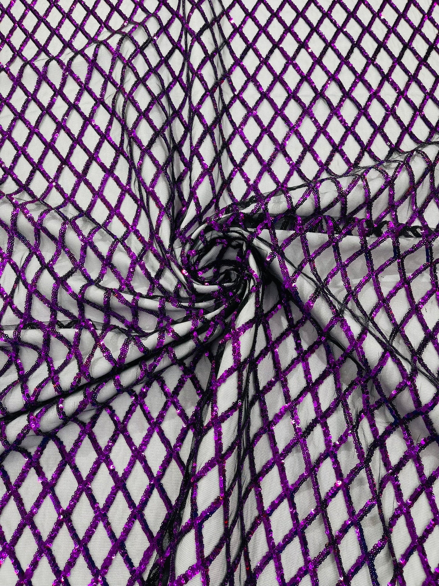 Luxury Diamond Design Mini Glitz Sequins On A Mesh 54” Wide| New Creations Fabric & Foam Inc. - New Creations Fabric & Foam Inc