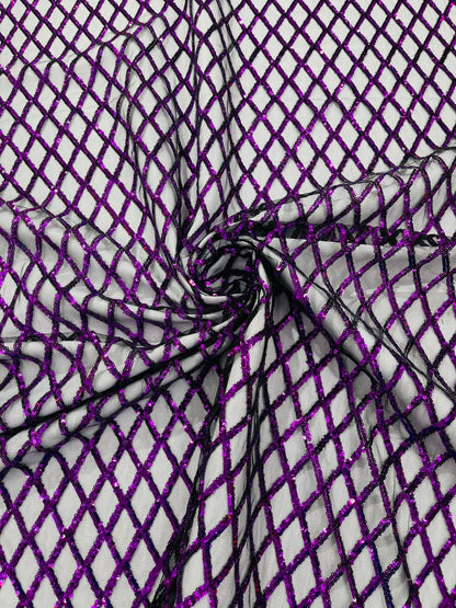 Luxury Diamond Design Mini Glitz Sequins On A Mesh 54” Wide| New Creations Fabric & Foam Inc. - New Creations Fabric & Foam Inc