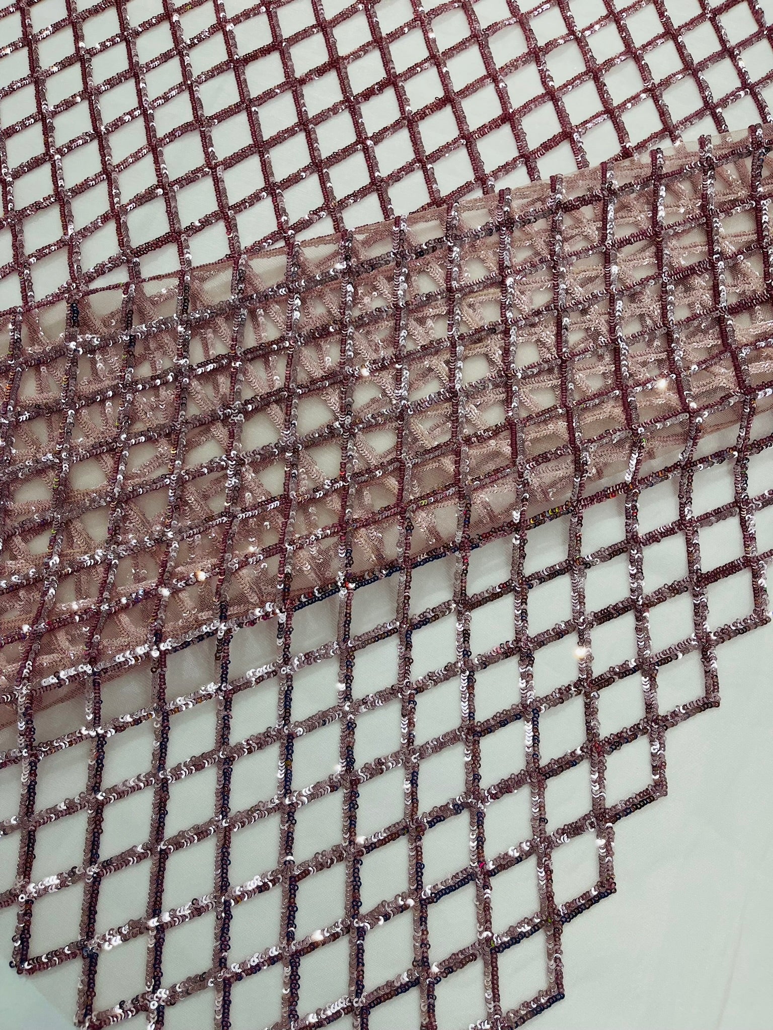 Luxury Diamond Design Mini Glitz Sequins On A Mesh 54” Wide| New Creations Fabric & Foam Inc. - New Creations Fabric & Foam Inc