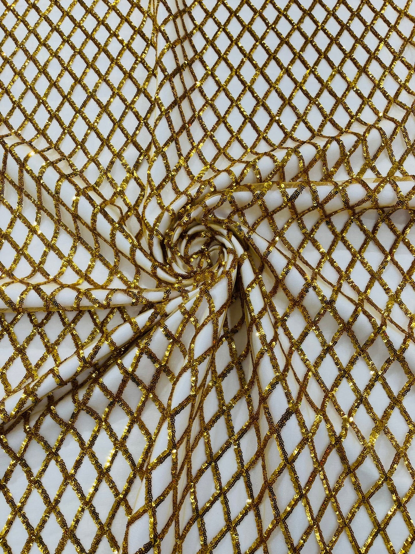 Luxury Diamond Design Mini Glitz Sequins On A Mesh 54” Wide| New Creations Fabric & Foam Inc. - New Creations Fabric & Foam Inc
