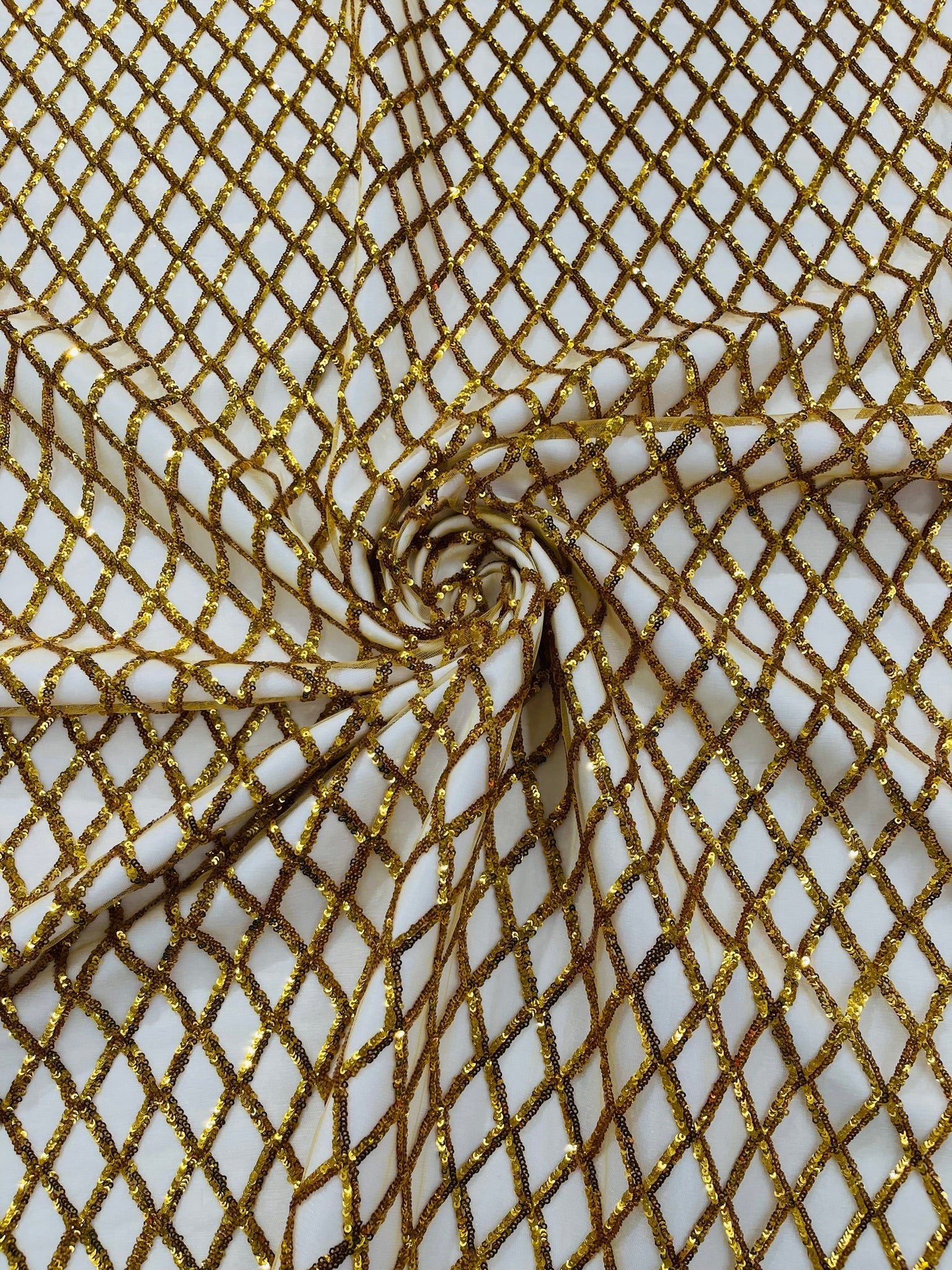 Luxury Diamond Design Mini Glitz Sequins On A Mesh 54” Wide| New Creations Fabric & Foam Inc. - New Creations Fabric & Foam Inc