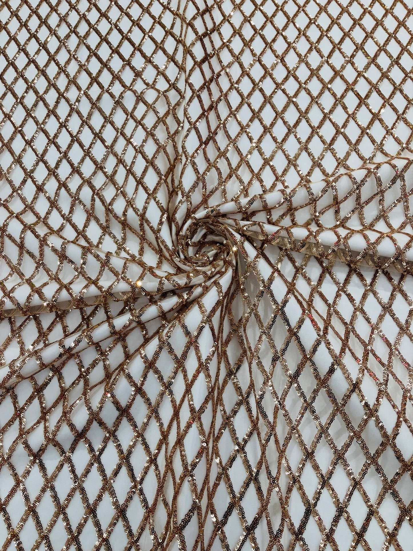 Luxury Diamond Design Mini Glitz Sequins On A Mesh 54” Wide| New Creations Fabric & Foam Inc. - New Creations Fabric & Foam Inc