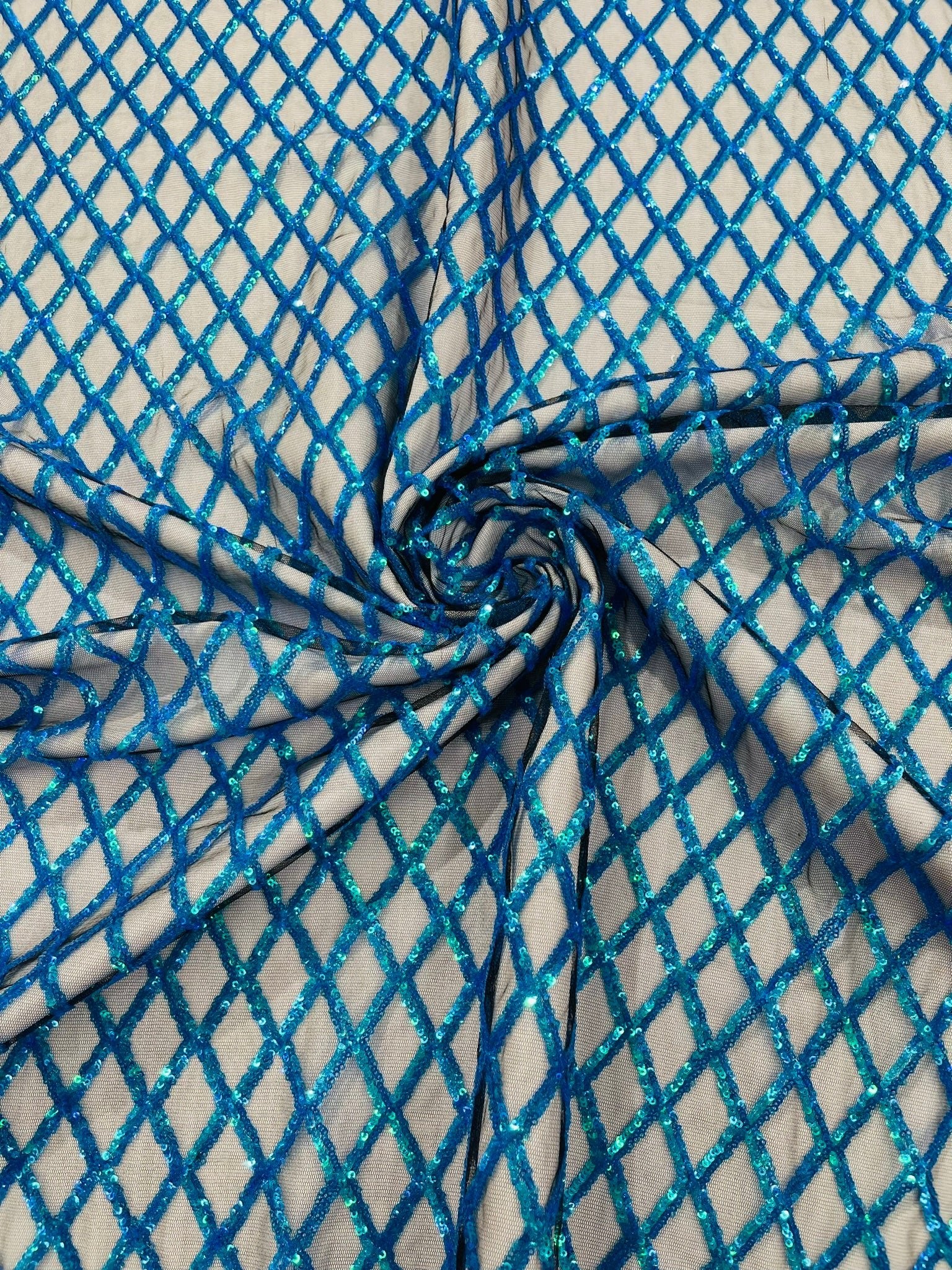 Luxury Diamond Design Mini Glitz Sequins On A Mesh 54” Wide| New Creations Fabric & Foam Inc. - New Creations Fabric & Foam Inc