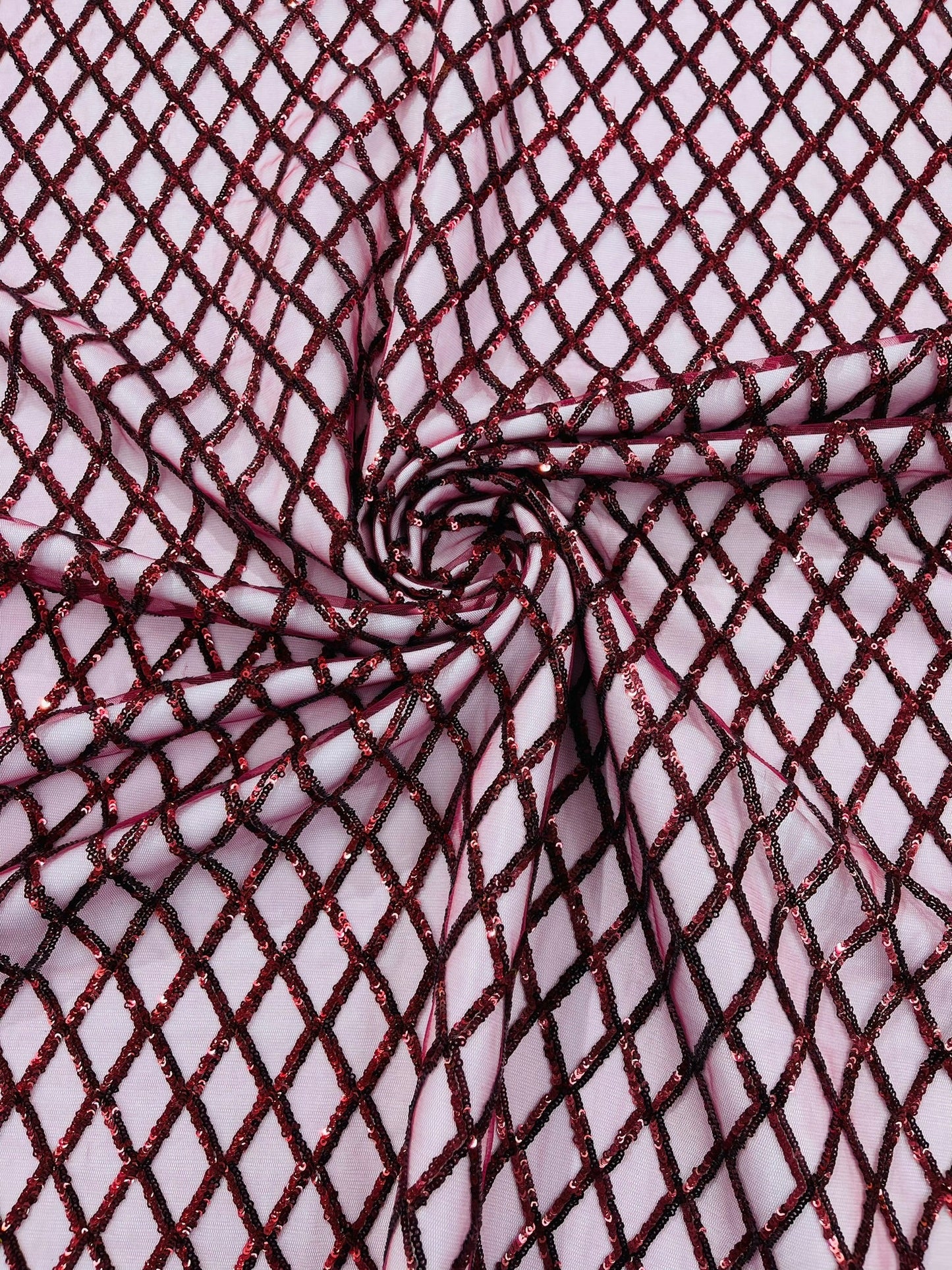 Luxury Diamond Design Mini Glitz Sequins On A Mesh 54” Wide| New Creations Fabric & Foam Inc. - New Creations Fabric & Foam Inc