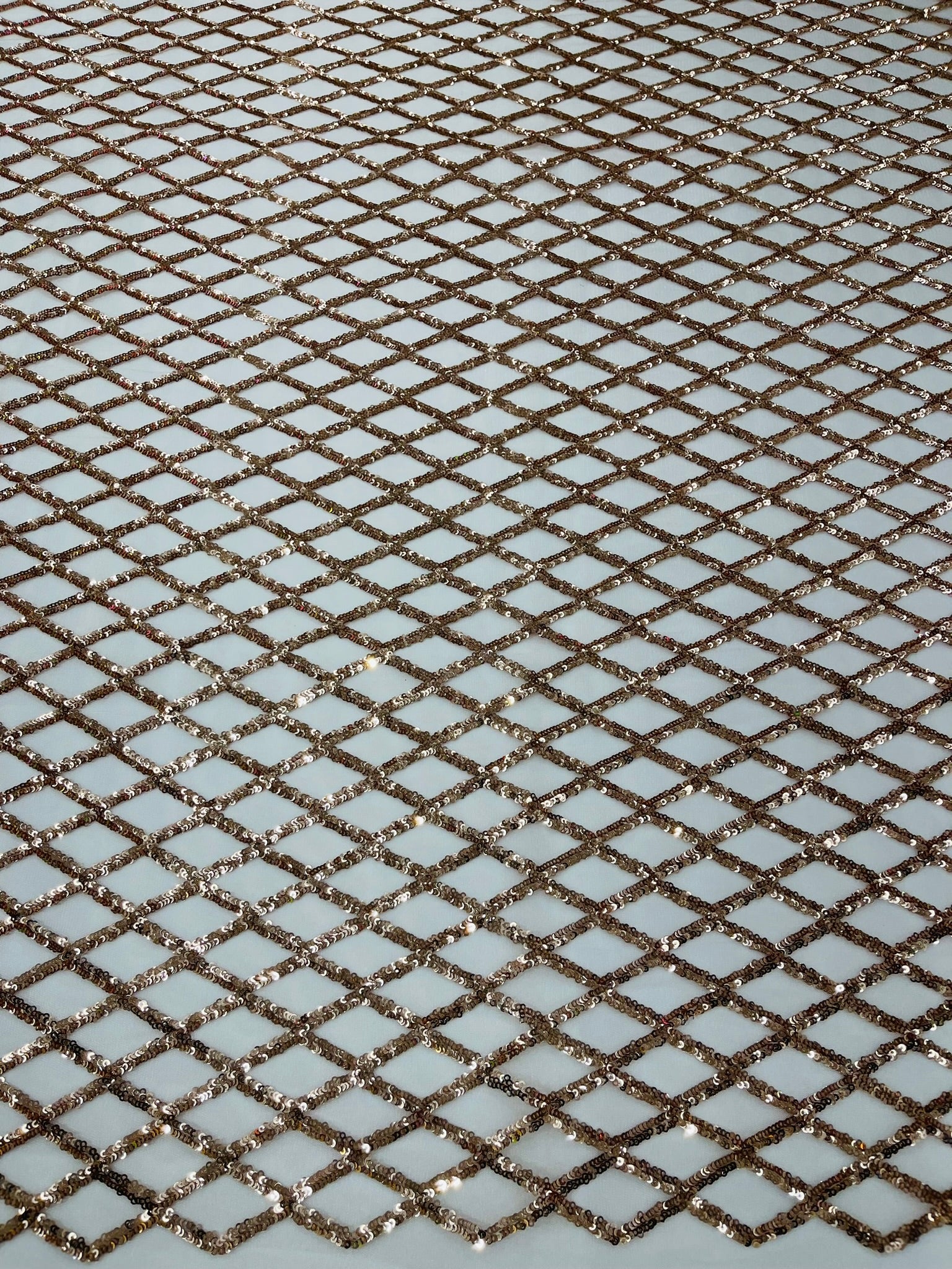 Luxury Diamond Design Mini Glitz Sequins On A Mesh 54” Wide| New Creations Fabric & Foam Inc. - New Creations Fabric & Foam Inc