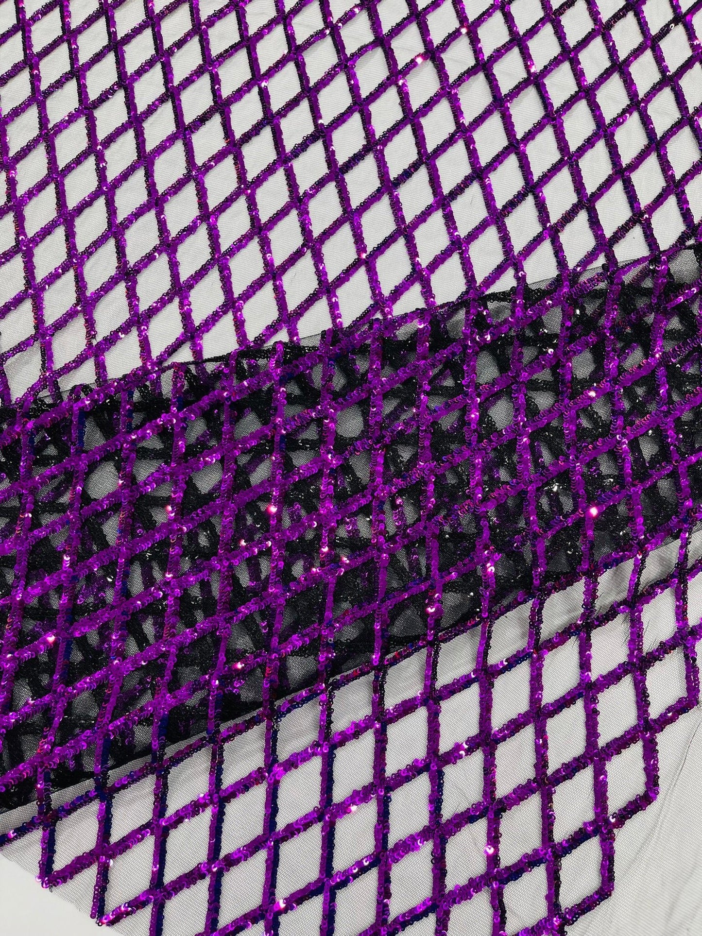 Luxury Diamond Design Mini Glitz Sequins On A Mesh 54” Wide| New Creations Fabric & Foam Inc. - New Creations Fabric & Foam Inc