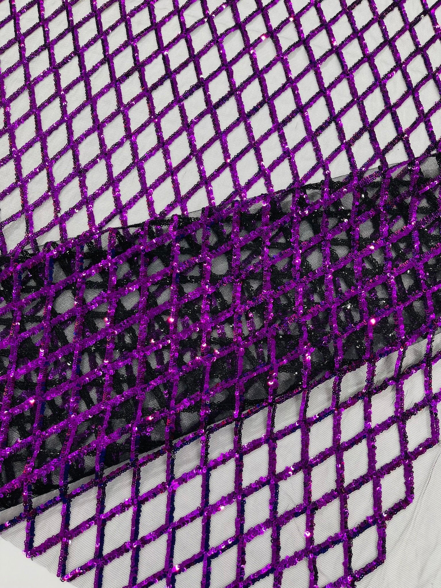 Luxury Diamond Design Mini Glitz Sequins On A Mesh 54” Wide| New Creations Fabric & Foam Inc. - New Creations Fabric & Foam Inc