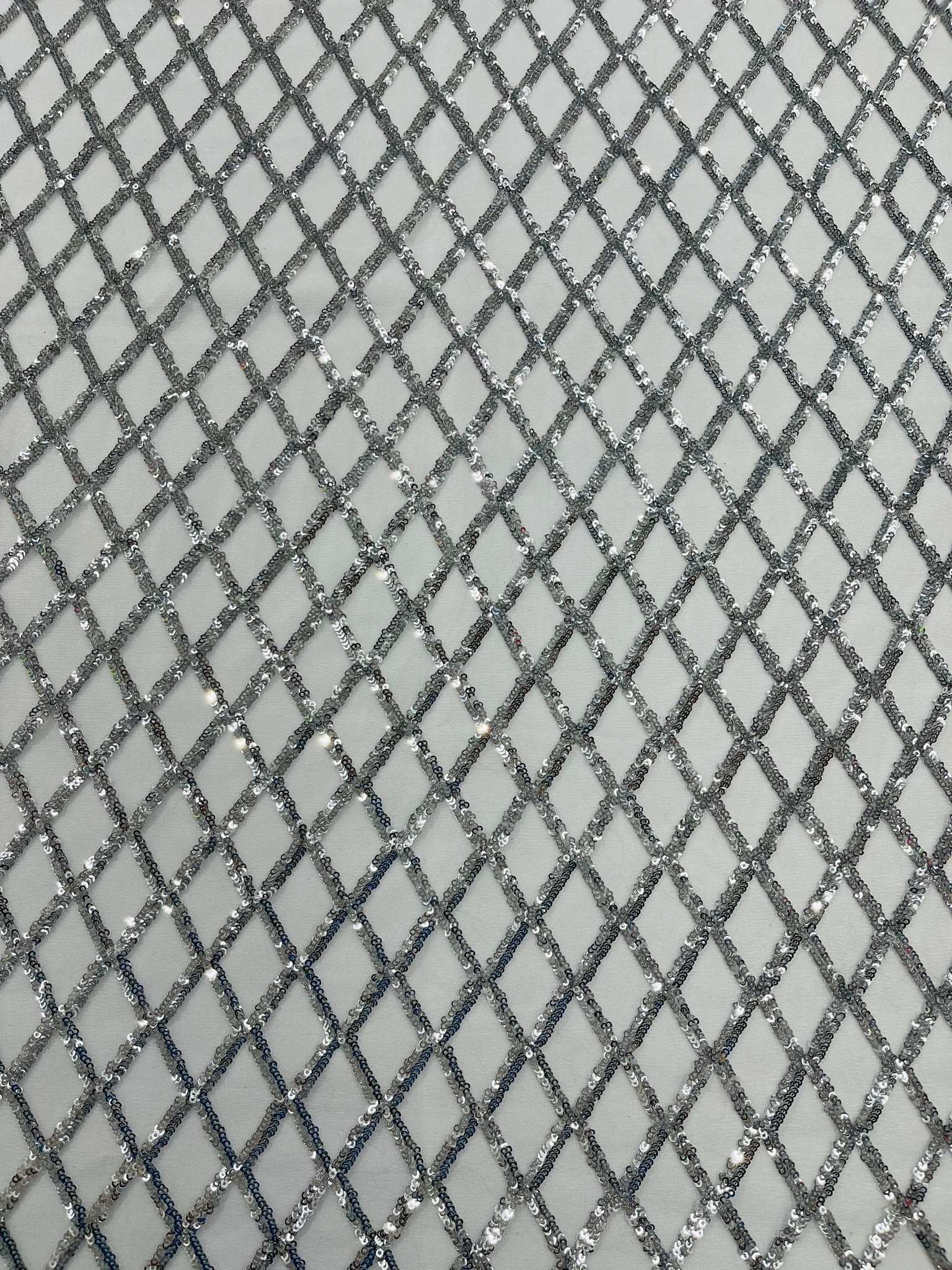 Luxury Diamond Design Mini Glitz Sequins On A Mesh 54” Wide| New Creations Fabric & Foam Inc. - New Creations Fabric & Foam Inc